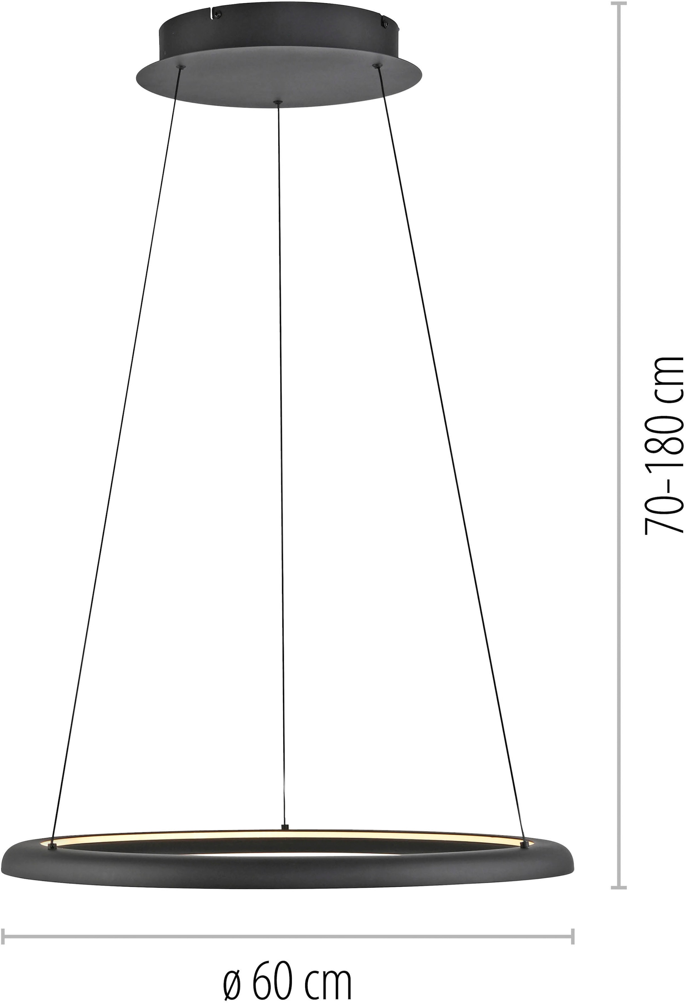 SCHÖNER WOHNEN-Kollektion LED Pendelleuchte »QUILLO« LED-Board 1 Stk. Warmweiß SCHÖNER WOHNEN Kollektion, SimplyDim, Memoryfunktion, Comfort-Lift