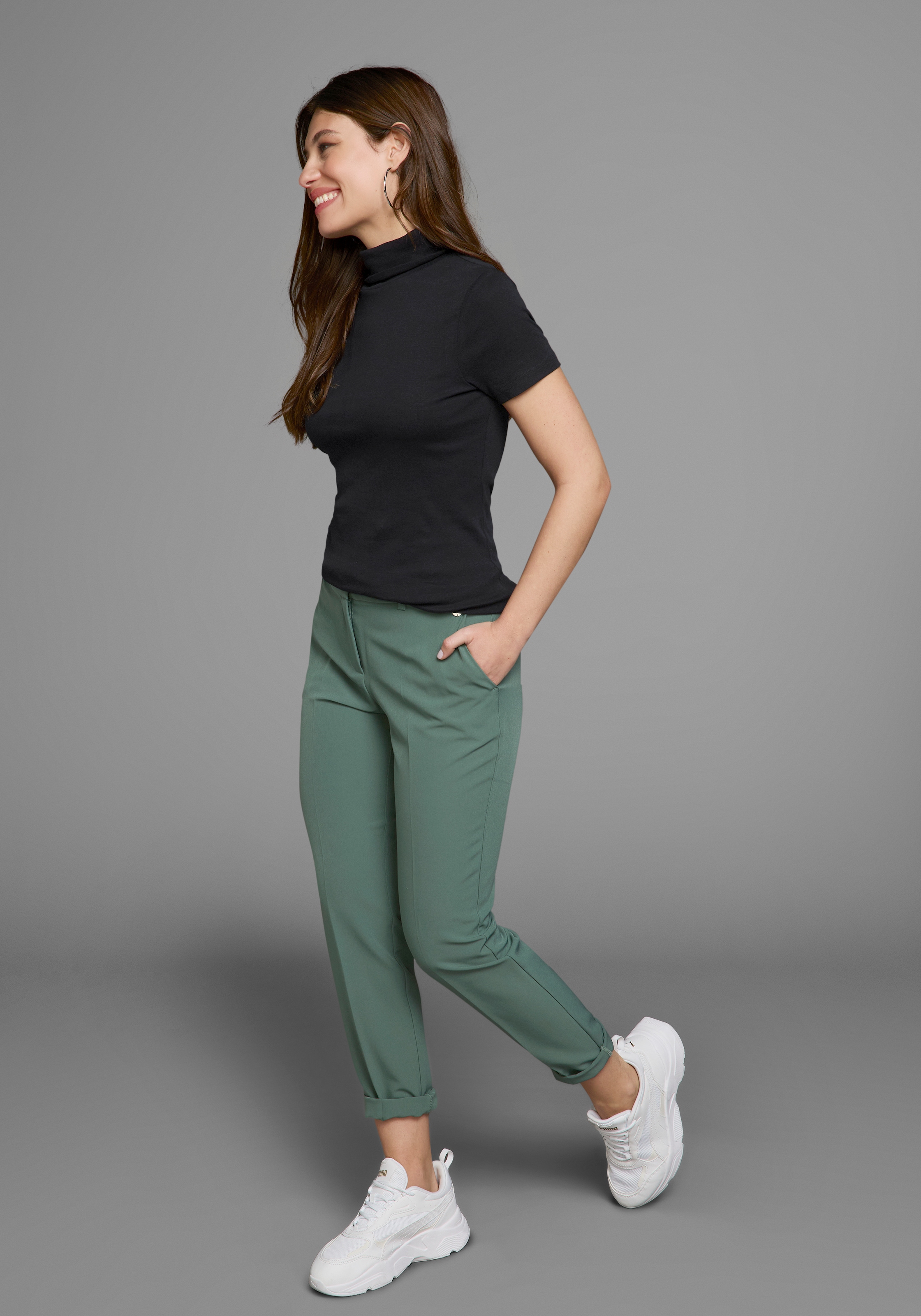 Flashlights Rollkragenshirt, figurbetont, Basic-Stil, Rollkragen, aus 100% Baumwolle, elastisch