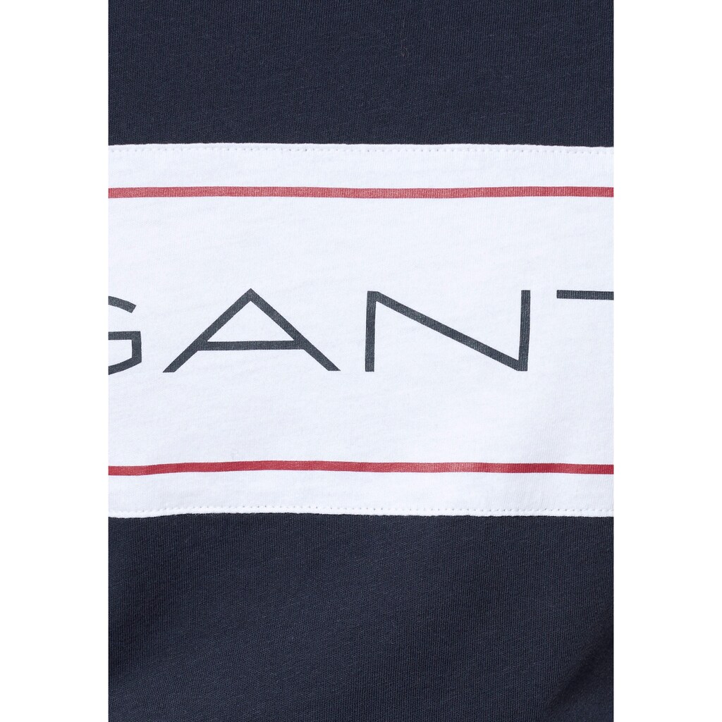 Gant T-Shirt »ARCHIVE STRIPE«, Colourblocking mit GANT- Schriftzug