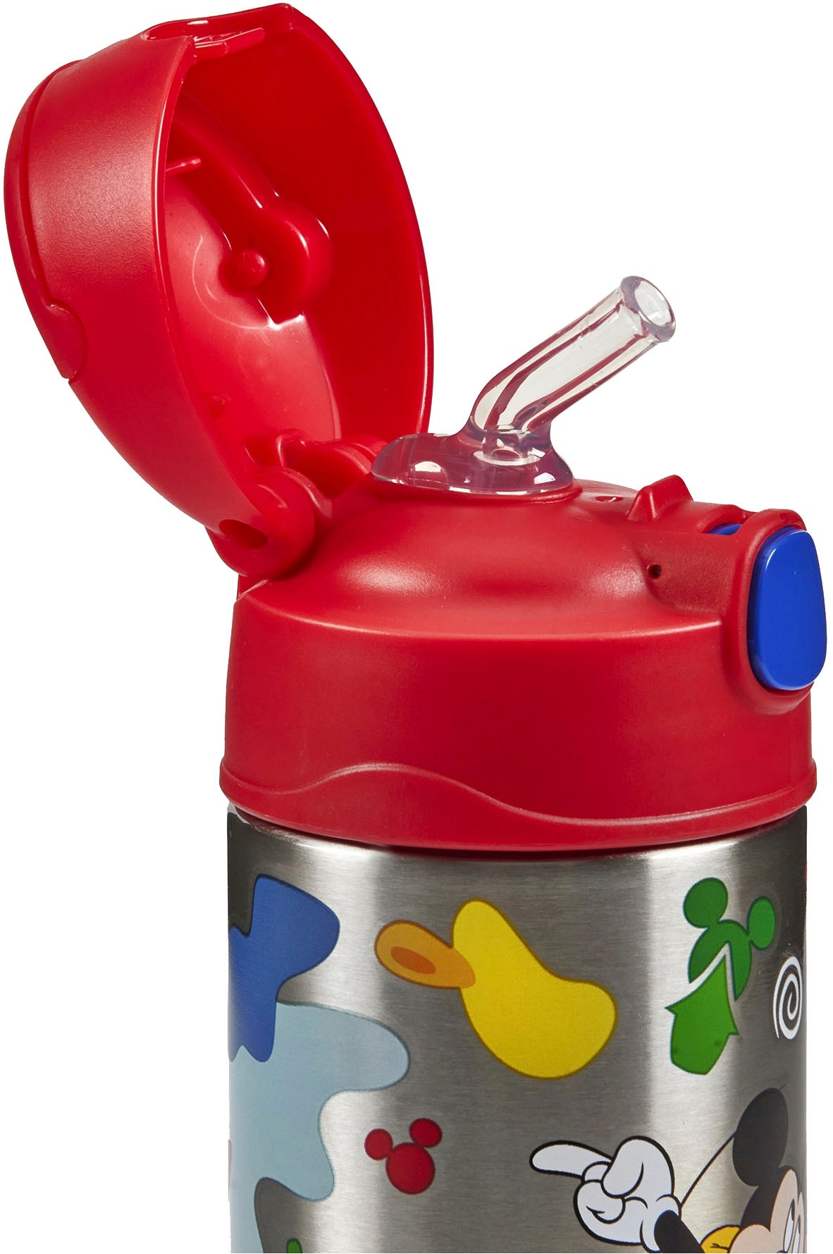 THERMOS Isolierflasche »FUNTAINER STRAW BOTTLE, doppelwandiger Edelstahl, spülmaschinenfest«, (1 tlg.), 0,35l, mit Silikonstrohalm, absolut dicht