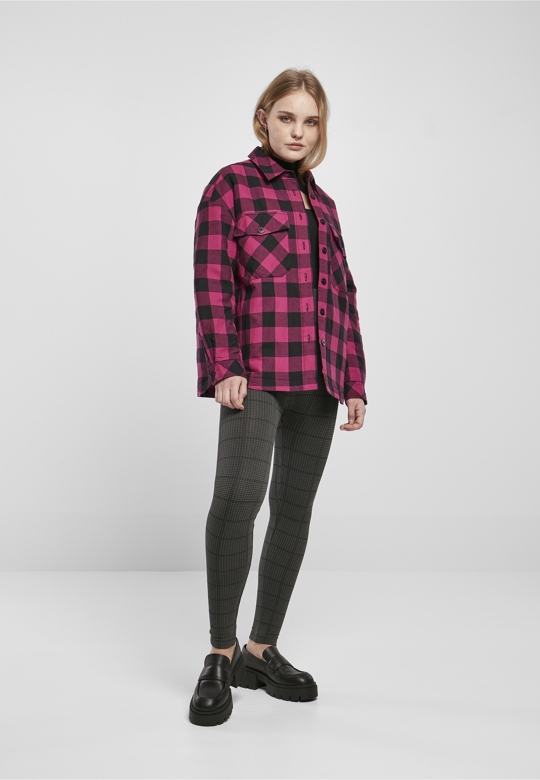 URBAN CLASSICS Langmantel »Urban Classics Damen Ladies Flanell Padded Overshirt«
