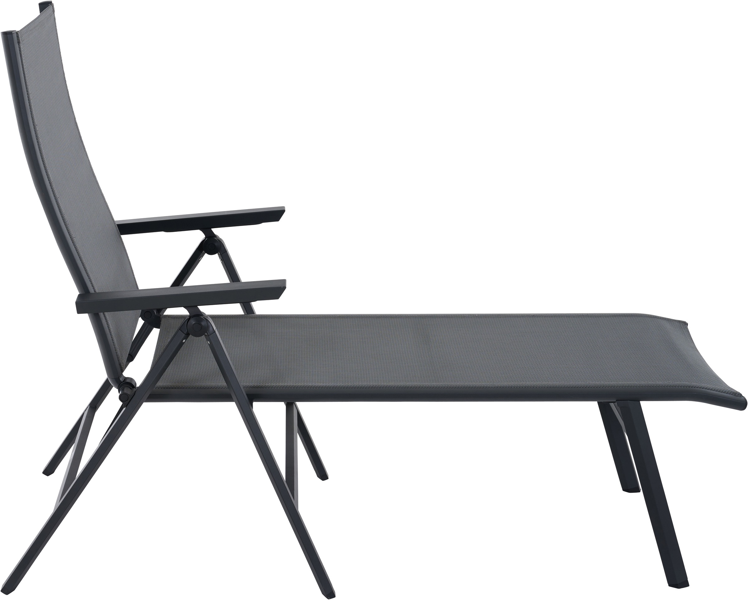 Siena Garden Gartenliege »TAURO« Gestell aus Aluminium, Ranotex® Bezug royal-grey, klappbar