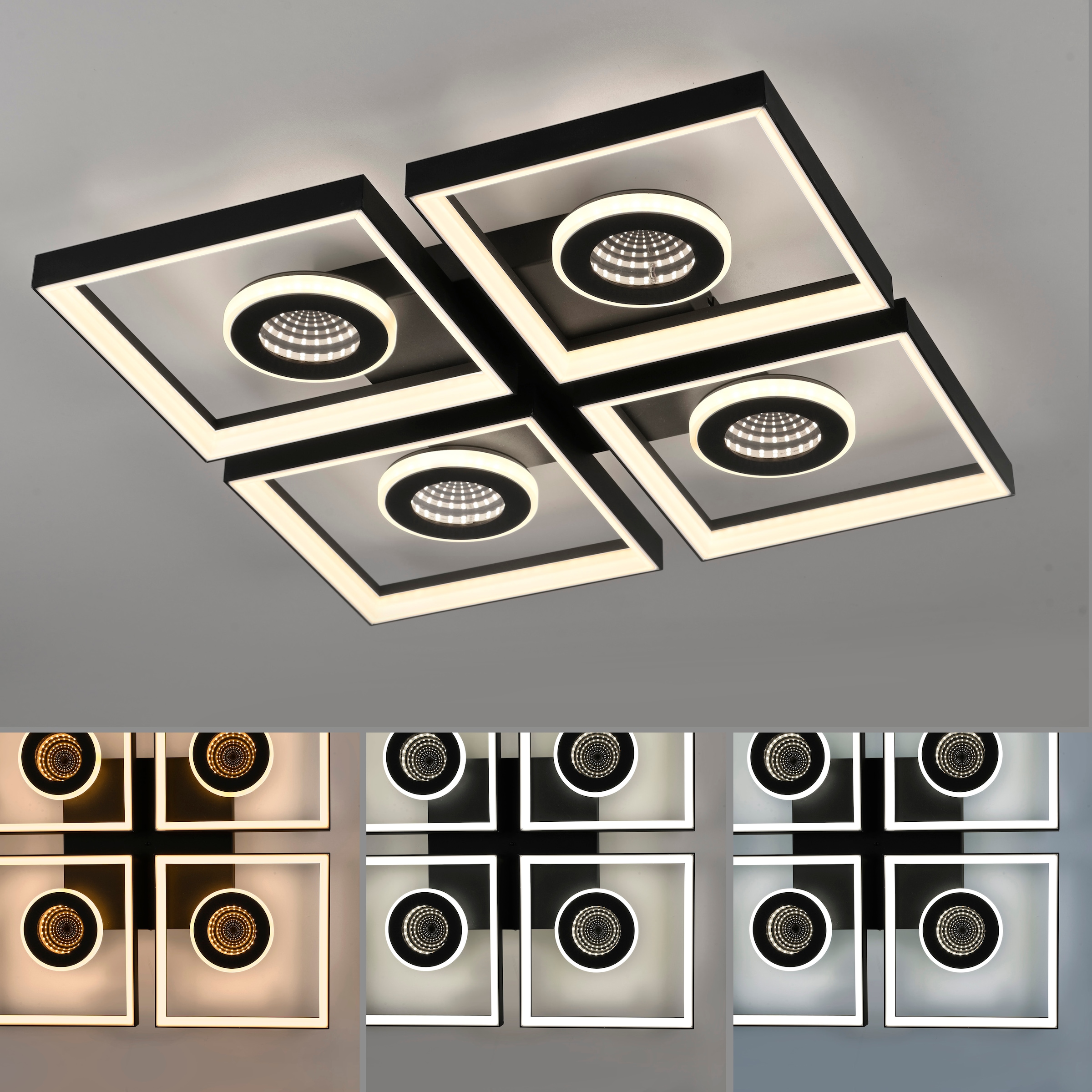 Paul Neuhaus Deckenleuchte »TRAFORO«, 1 flammig, Leuchtmittel LED-Board | LED fest integriert, CCT - über Fernbedienung, dimmbar über Fernbedienung, Memory