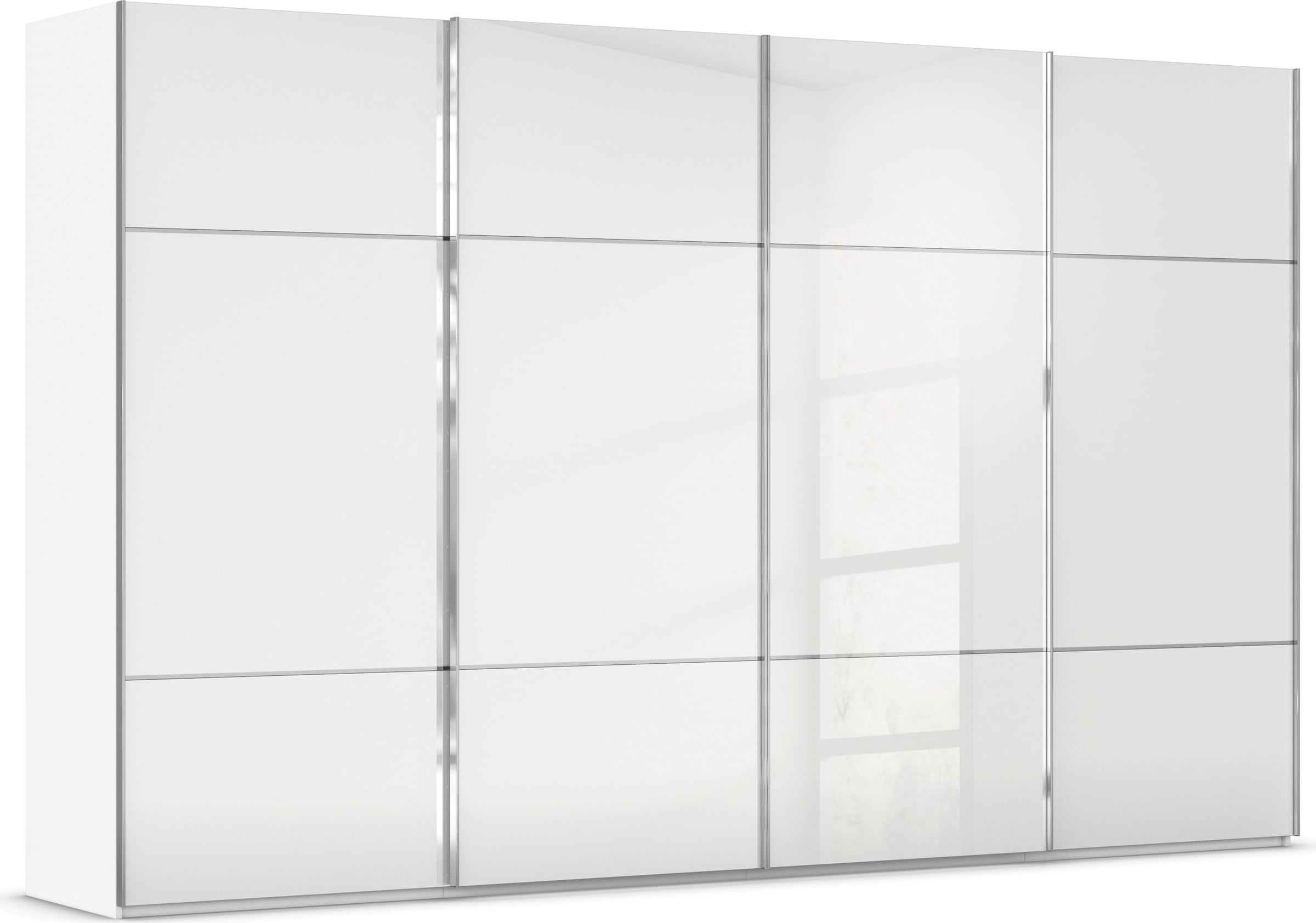 rauch "Kleiderschrank Schrank Garderobe Schlafzimmerschrank SCALE-TRIO" edle dreigeteilte Front mit 2 Zierleisten Glasfront MADE IN GERMANY