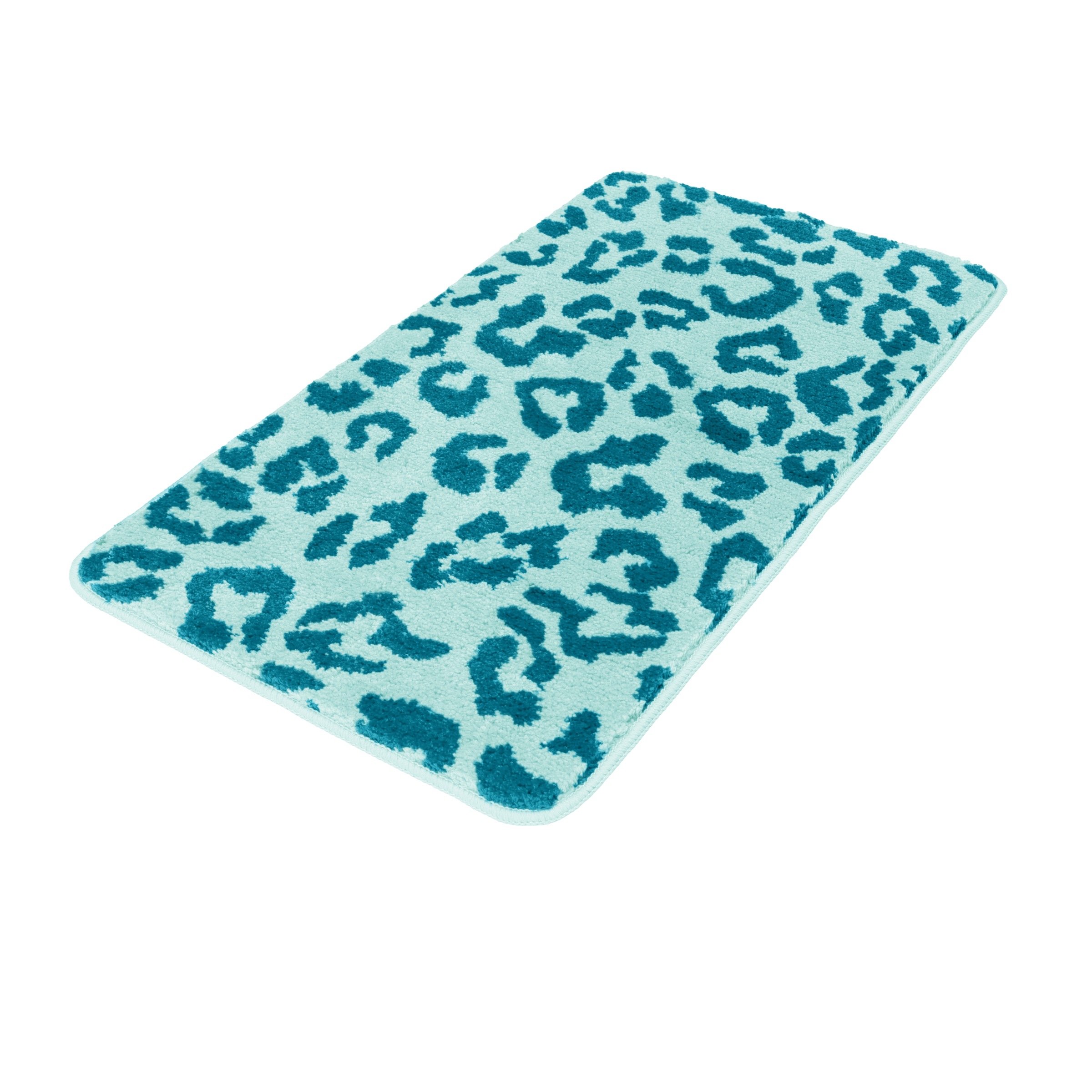 OTTO home Badematte "Anna Leo, Badvorleger, Badezimmer Teppich, Duschvorleger" Höhe 15 mm rutschhemmend beschichtet fußbodenheizungsgeeignet  schnell trocknend mit Animal Print, modernes Muster, Leo, weich