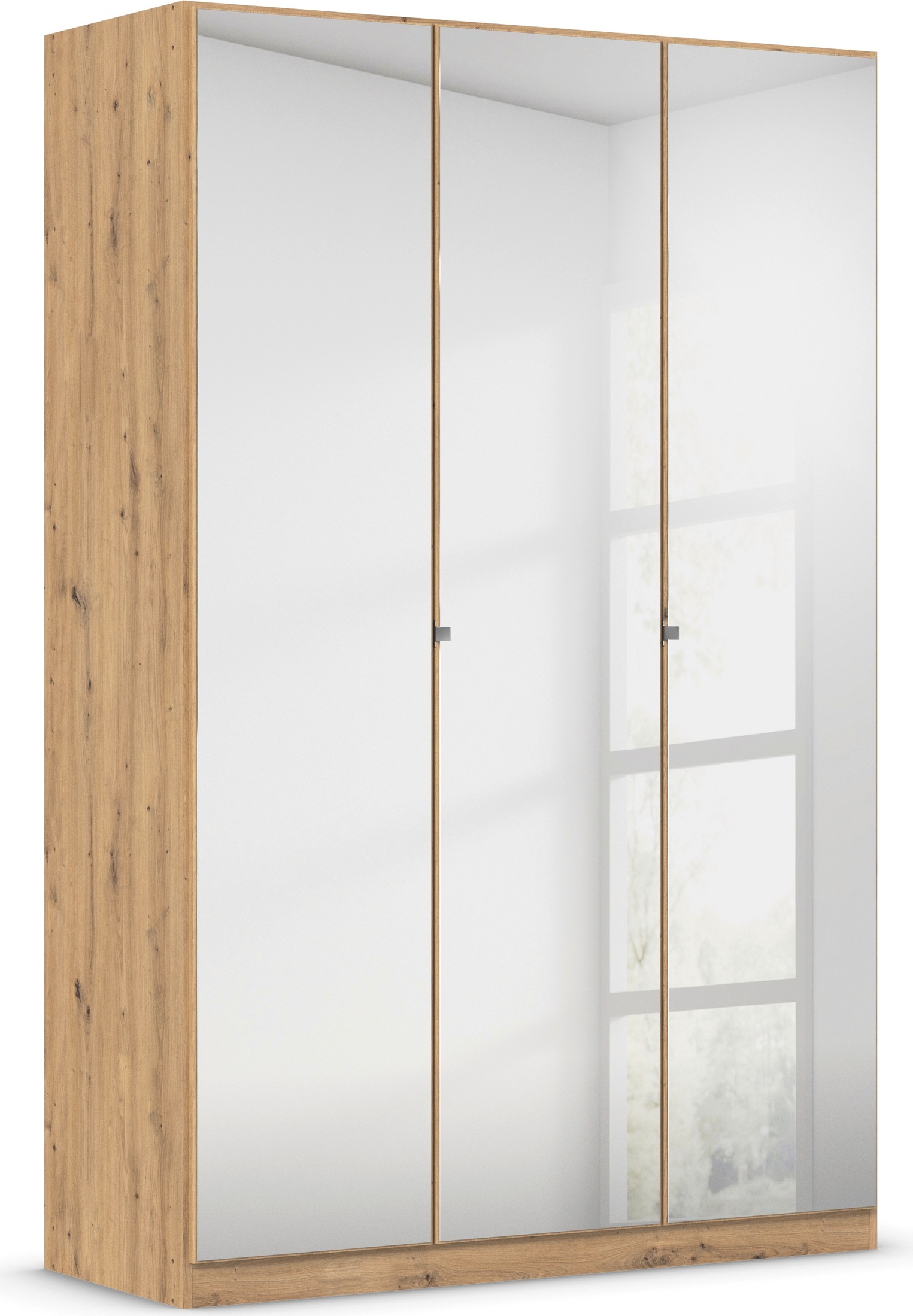 rauch Drehtürenschrank »Reflect«, mit Spiegelfront, inkl. praktischer Inneneinteilung und Stoffboxen-Set