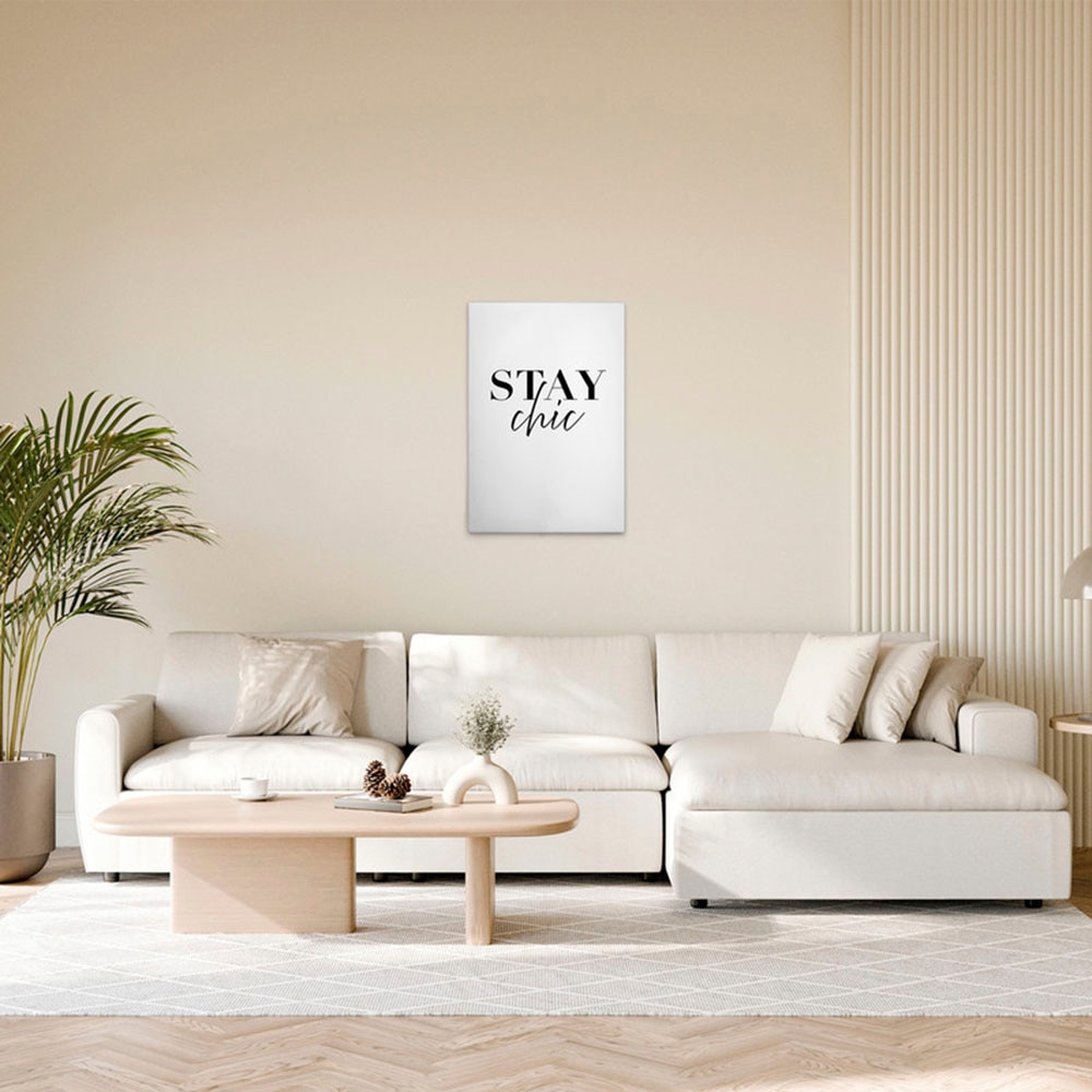 A.S. Création Leinwandbild "Stay Chic - Wandbild Schwarz Weiß Keilrahmen Ku günstig online kaufen