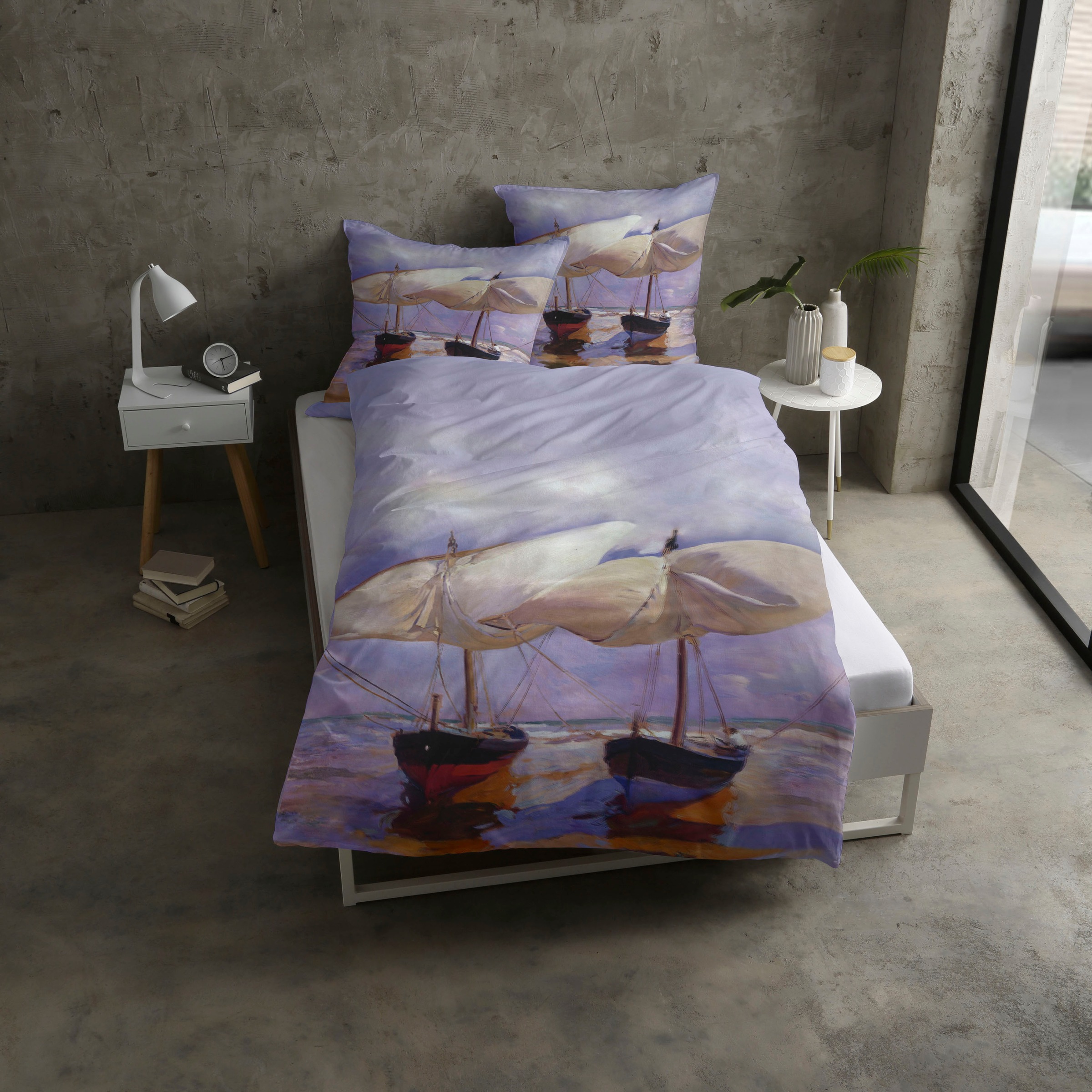 Goebel Bettwäsche "Sorolla Beach Boats" 2 Stk. tlg. Design eines des bedeut günstig online kaufen