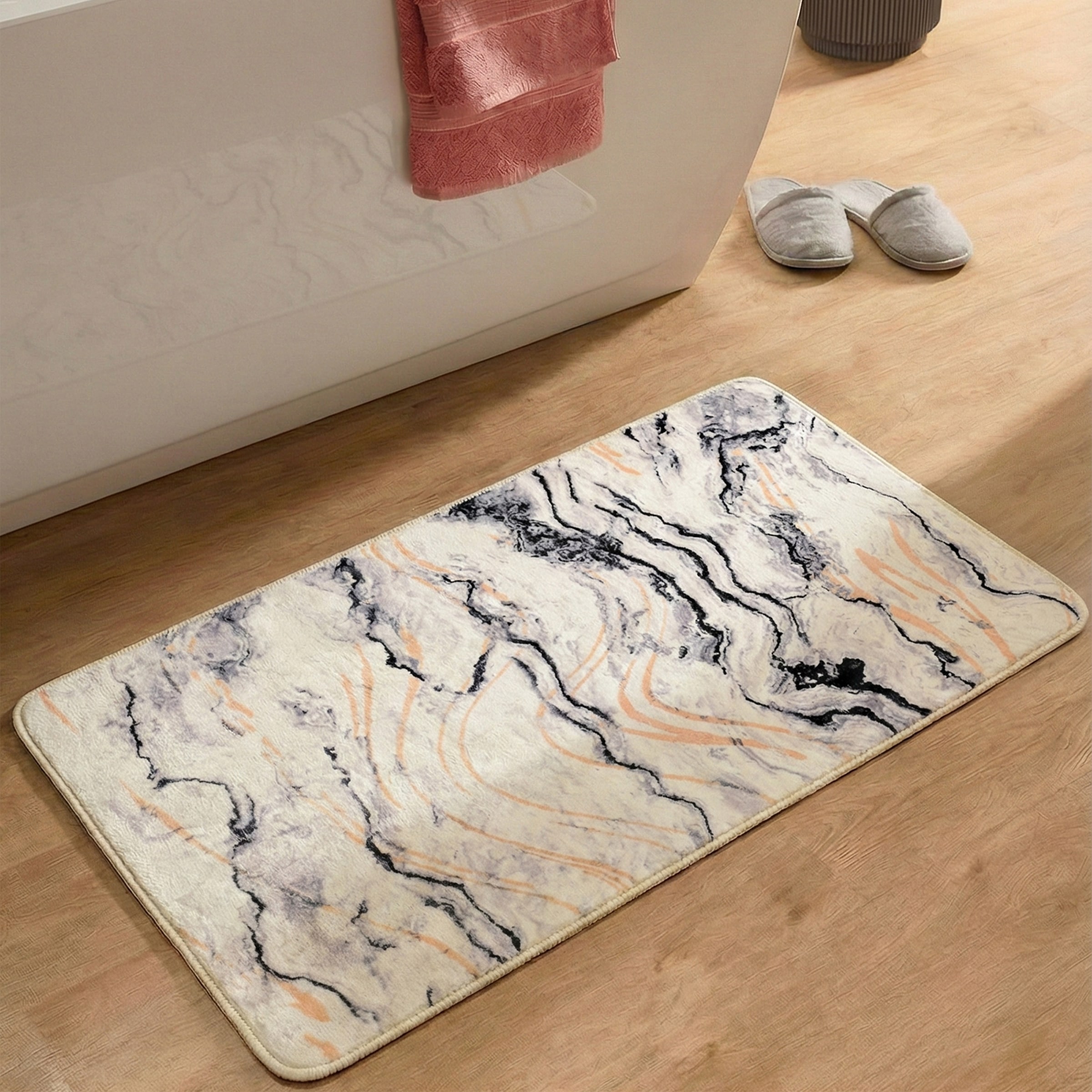 Gino Falcone Badematte "Aquata GF-156, Badvorleger, Badezimmer Teppich" Höhe 7 mm rutschhemmend beschichtet fußbodenheizungsgeeignet Badteppich, bedruckt, Wellen Design, rechteckig