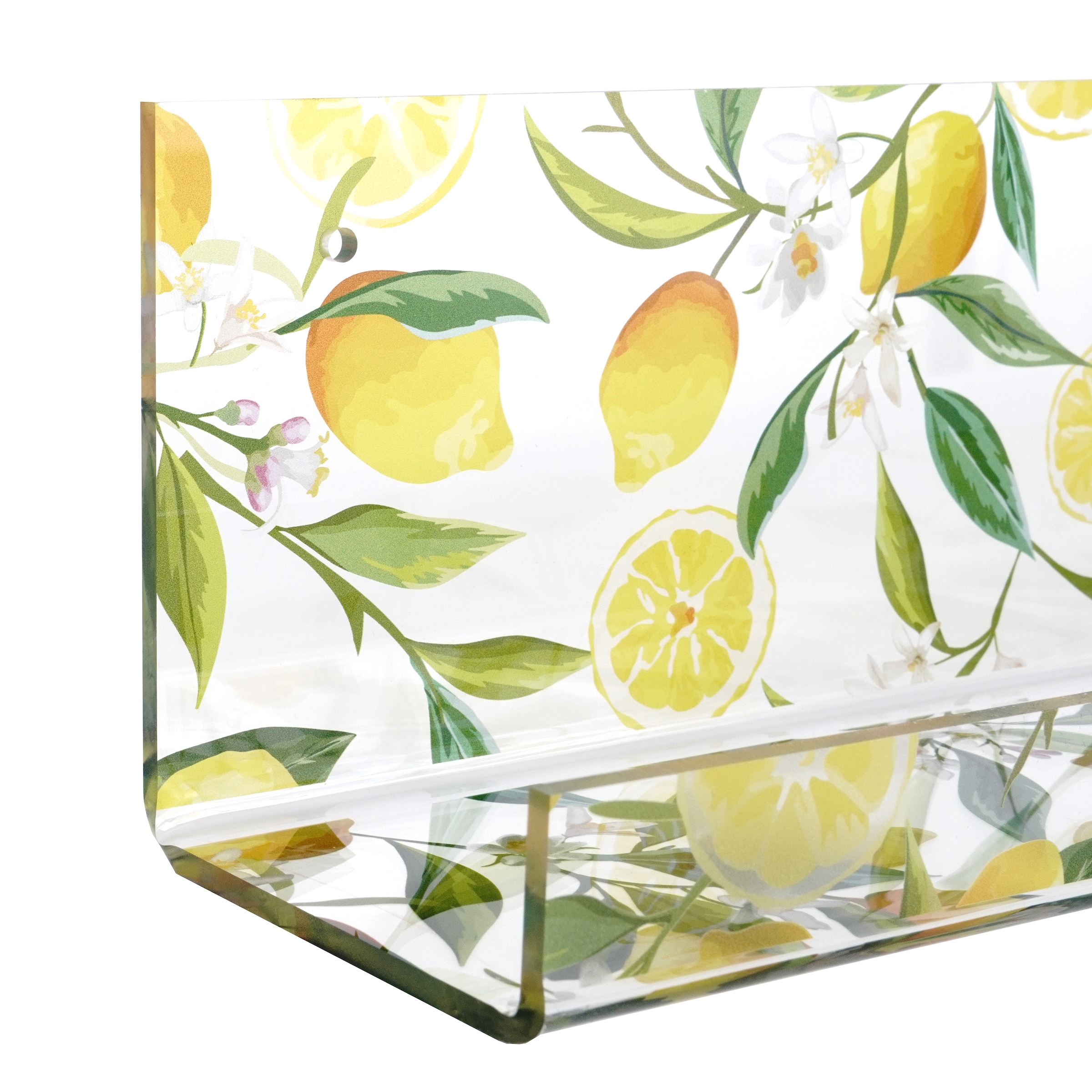my home Deko-Wandregal »Zitronen - Gewürzhalter aus Acrylglas - Küchenorganizer«, (1 St.), Acrylleiste - Badezimmerablage - bedruckt - Inkl. Schrauben & Dübel