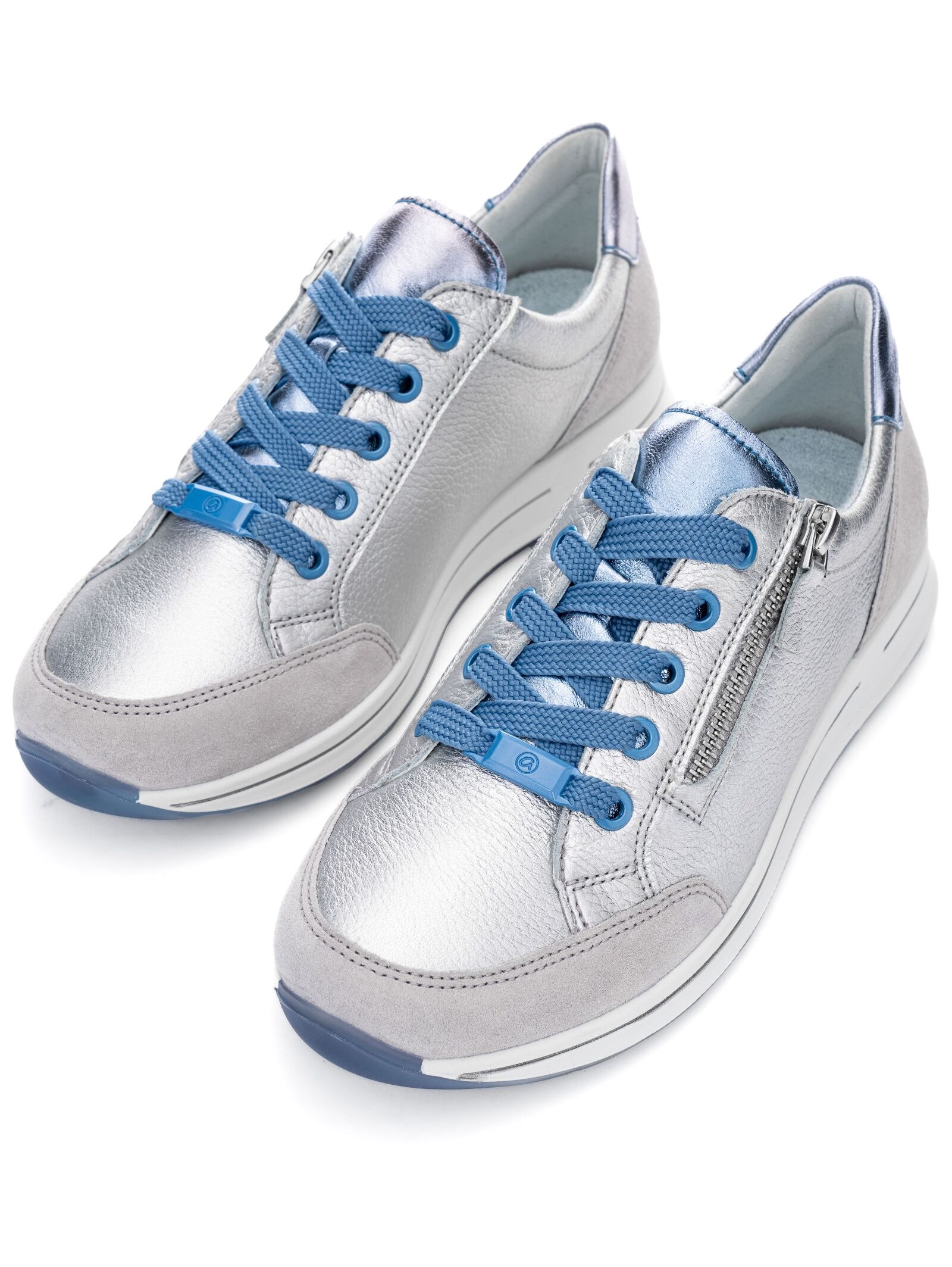 Sneaker ARA "Ara Sneaker Leder", Damen, Gr. 39, grau, Leder, Schuhe Sneaker 3