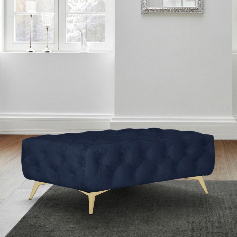 Home affaire Polsterhocker "Amaury" Chesterfield-Optik, Breite 120cm, Fußfa günstig online kaufen