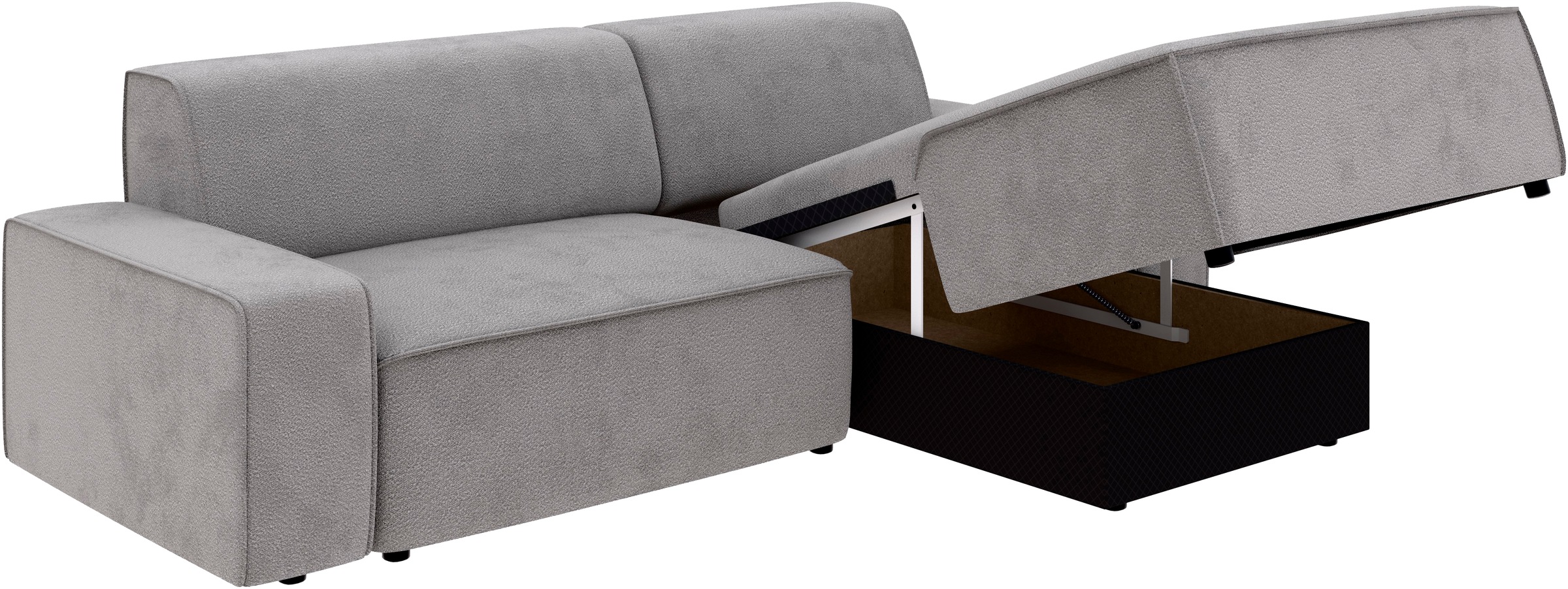 TRENDMANUFAKTUR Ecksofa »Graz, wahlweise mit Sitzvorschub und Bettkasten, L-Form, Breite 246 cm«, in Cord-, haustierfreundlichem LEO Struktur- oder LUMOS-3D-Bezug