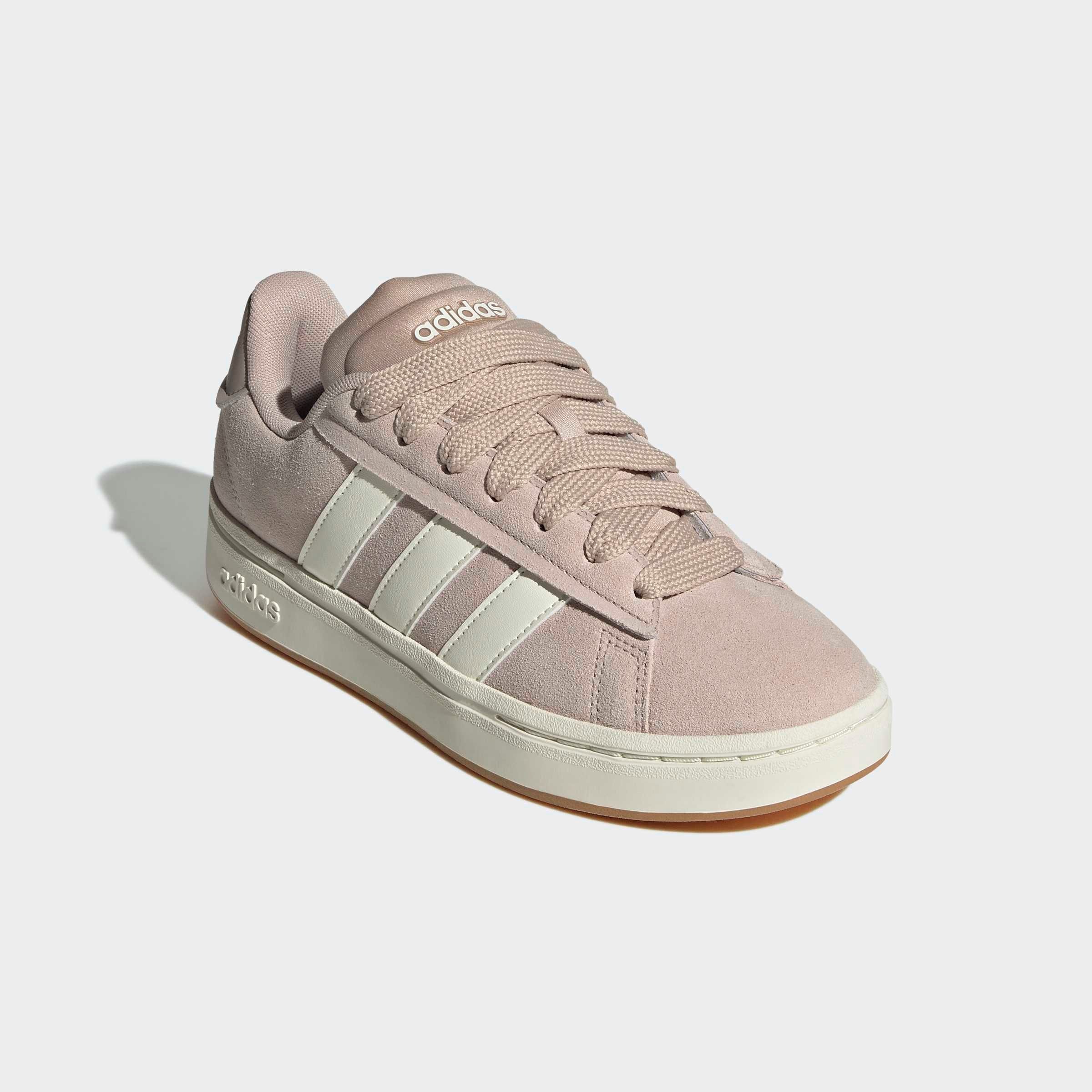 Sneaker ADIDAS SPORTSWEAR "GRAND COURT ALPHA", Damen, Gr. 42, braun (wonder taupe, sanftes weiß, vapour grau), Leder, Textil, Schuhe Sneaker, inspiriert vom Design des adidas campus 00, Topseller
