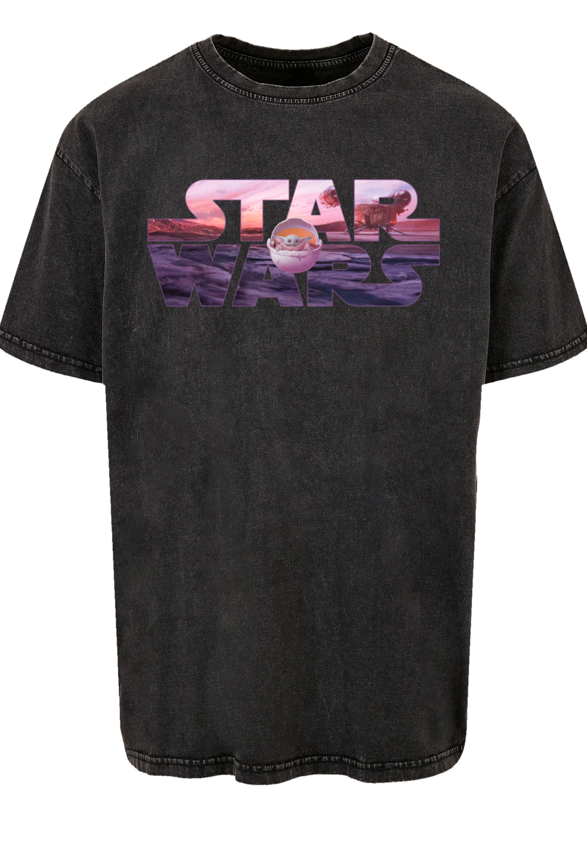 F4NT4STIC T-Shirt »Star Wars The Mandalorian Child Ride The Sky«, Premium Qualität
