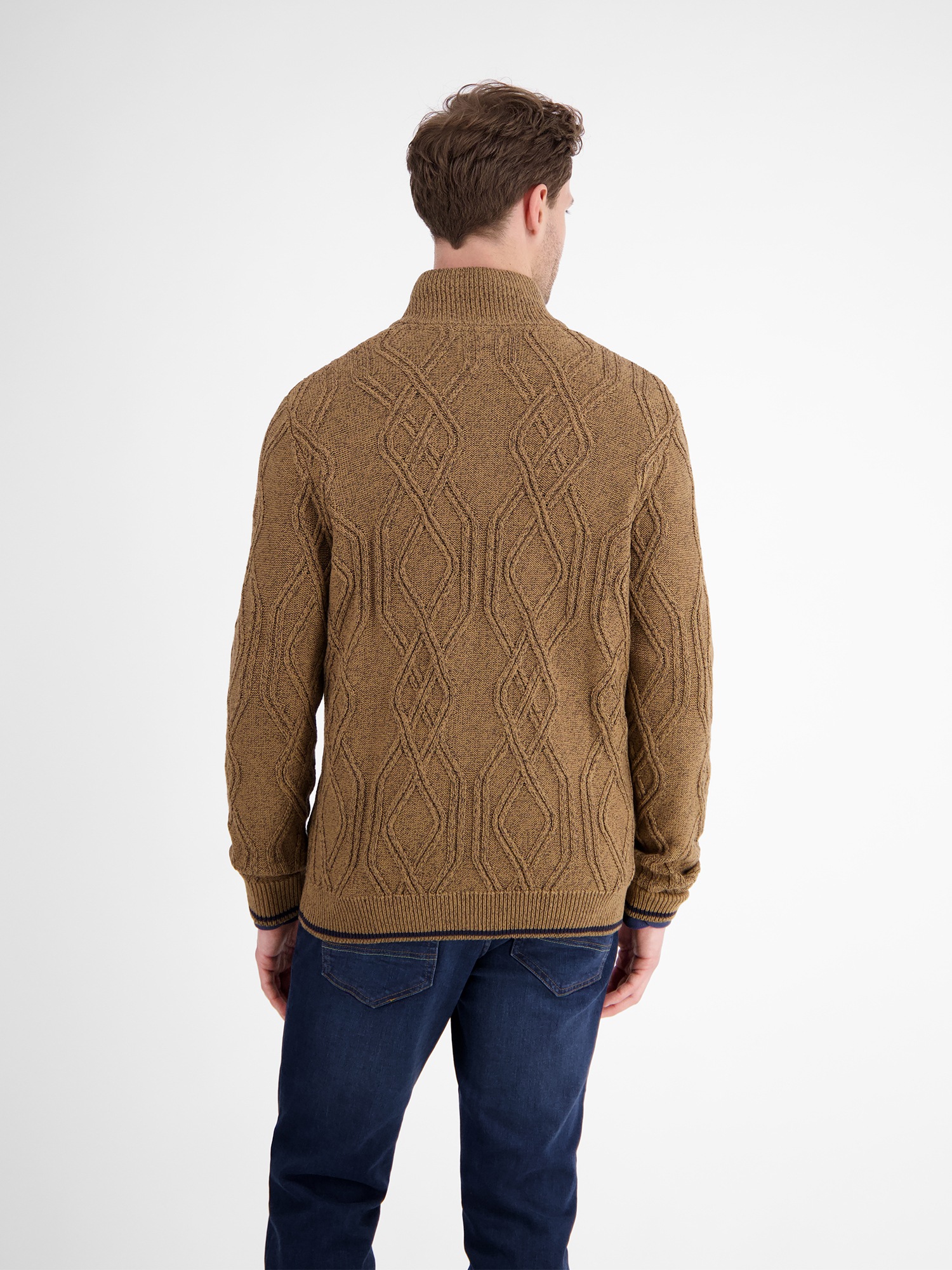 LERROS Strickjacke »LERROS Herren-Strickjacke mit Zopfmuster«