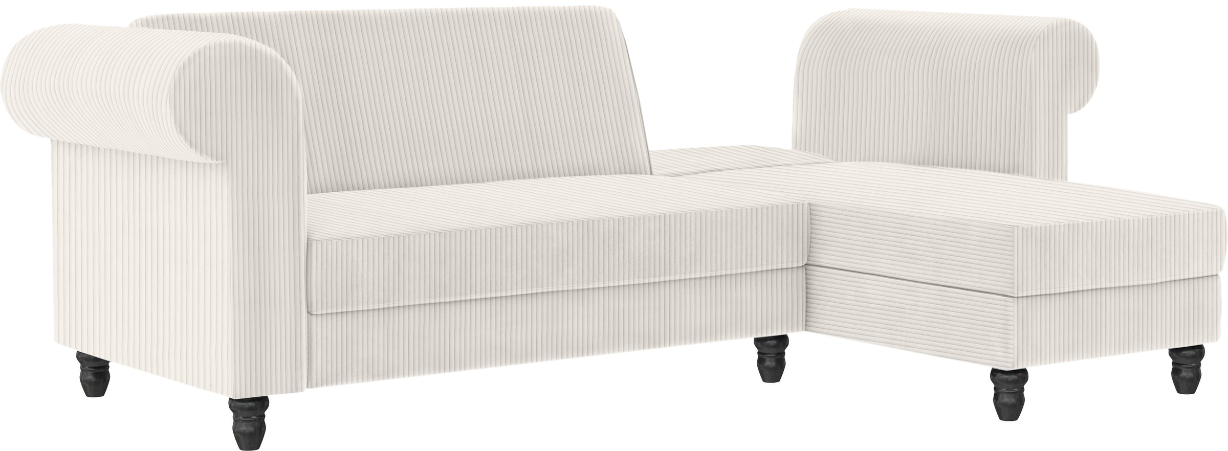 Dorel Home Ecksofa »Felix II, L-Form, Schlafsofa 241cm (Liegefl. 108/195 cm),«, verstellb. Rückenlehne, Recamiere wechselbar, Cord