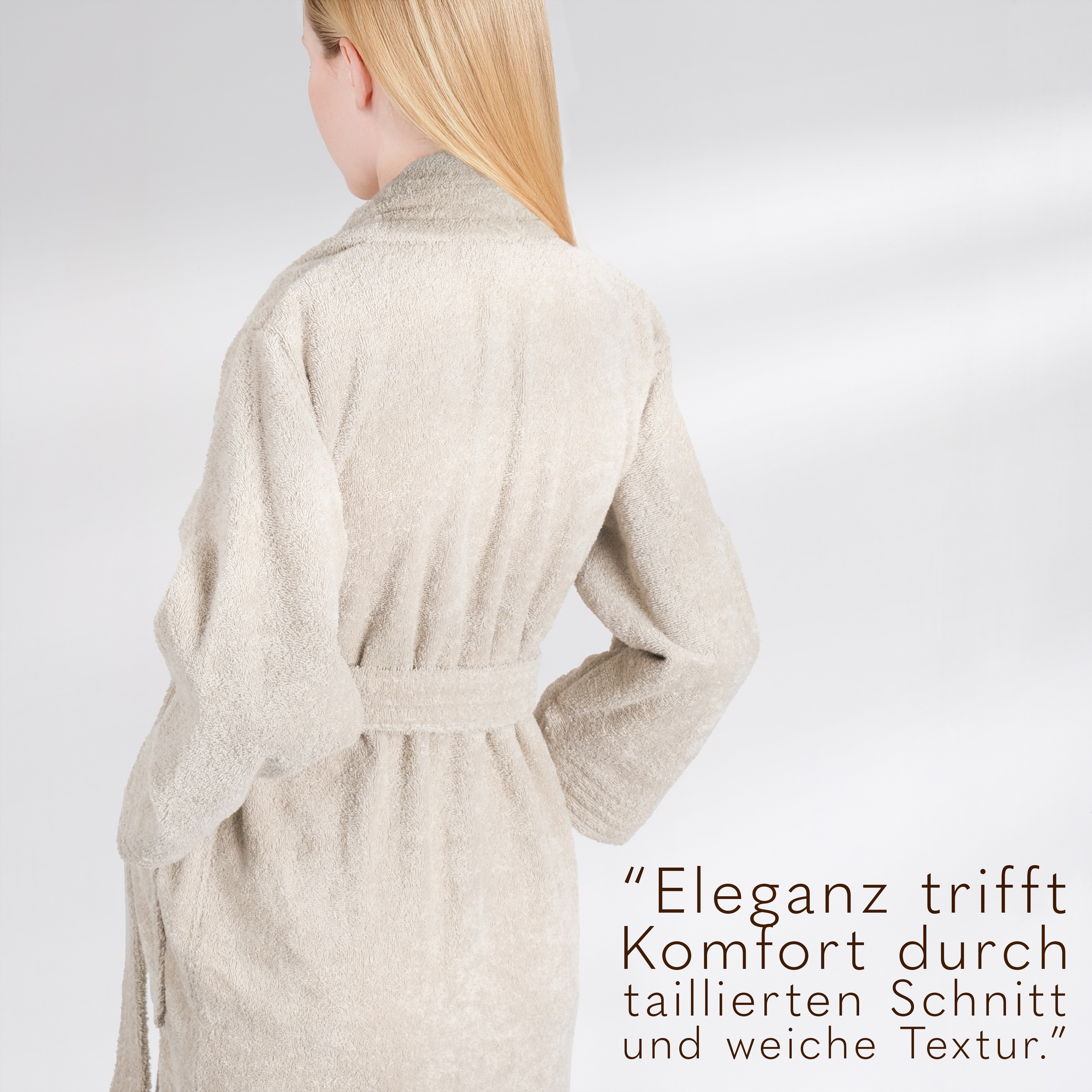 Thumbnail - HAMMETEX Damenbademantel "Ren, 100% Baumwolle" 380 g/m² Frottee Bademantel mit Taschen – Saugfähig & Weich