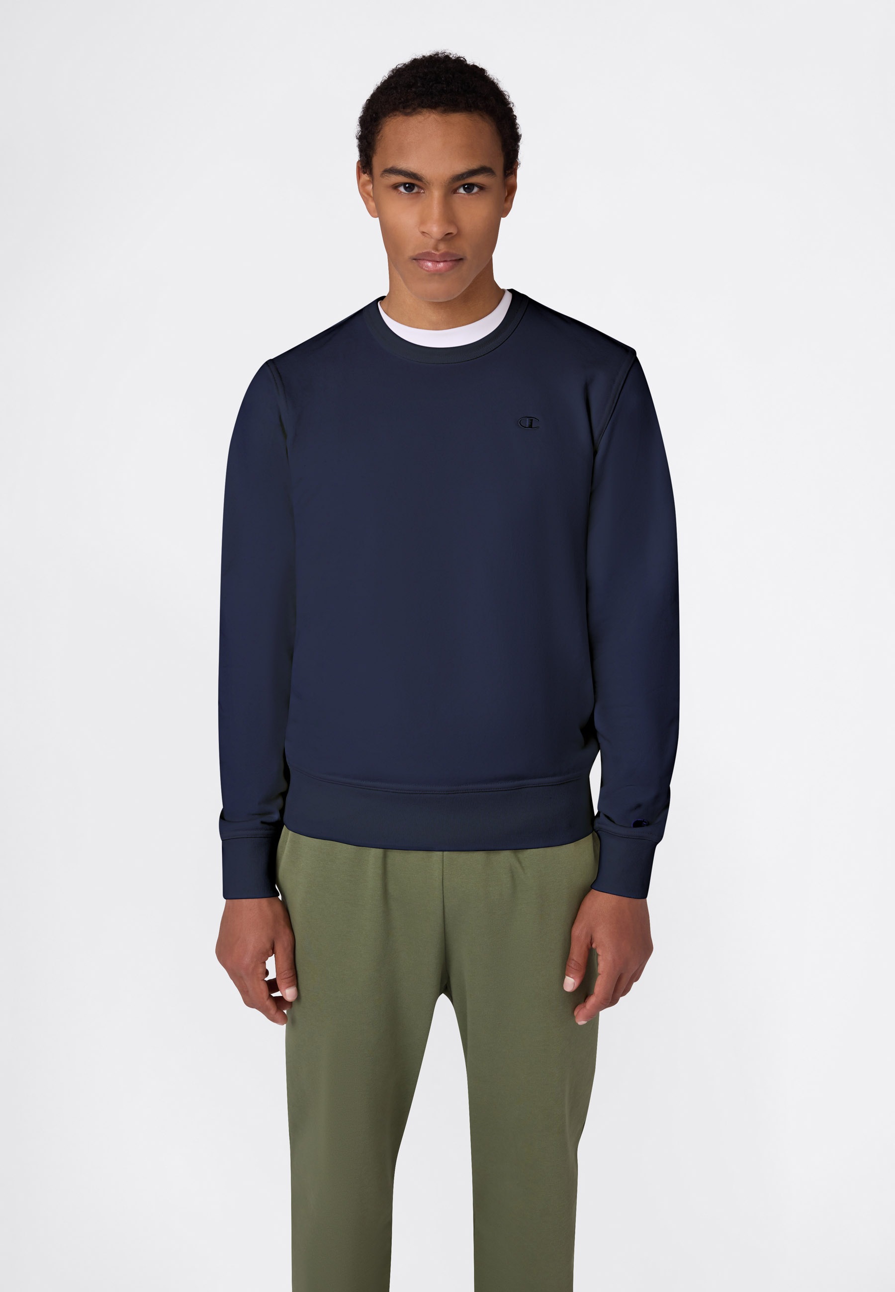 Sweatshirt CHAMPION "ICONS TONAL Terry Crewneck Sweatshirt", Herren, Gr. XL, nny, Obermaterial: 70% Baumwolle, 30% Polyester, Sweatshirts Sweatshirt, sportlicher Stil, für Sport- und Freizeitaktivitäten