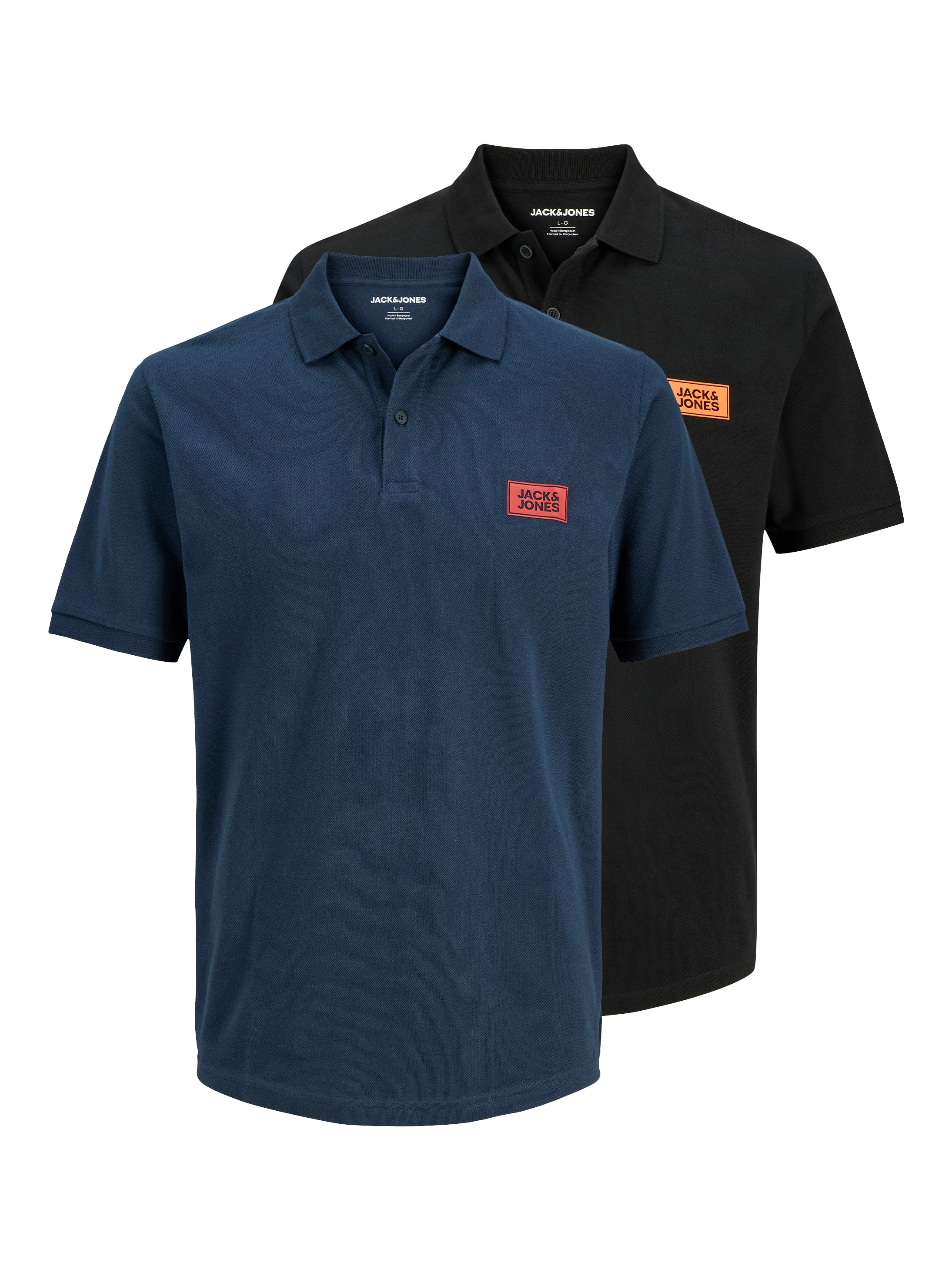 Jack & Jones PlusSize Poloshirt "JJRUSH POLO SS 2PK MP PLS" Packung, 2 Baumwolle, regular fit