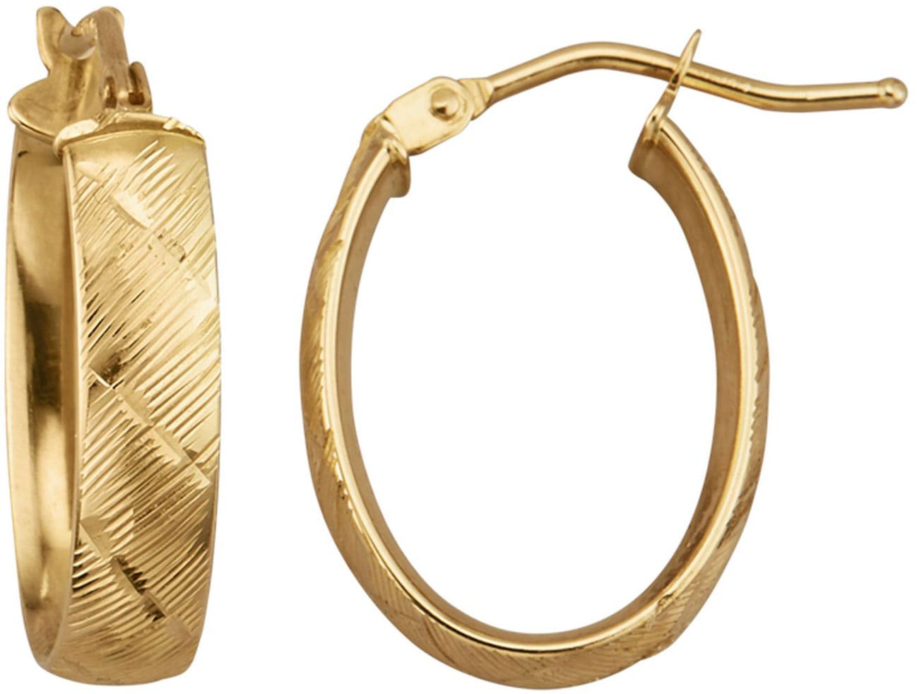 Paar Creolen »Schmuck Geschenk Gold 375 Ohrschmuck Ohrringe Struktur«