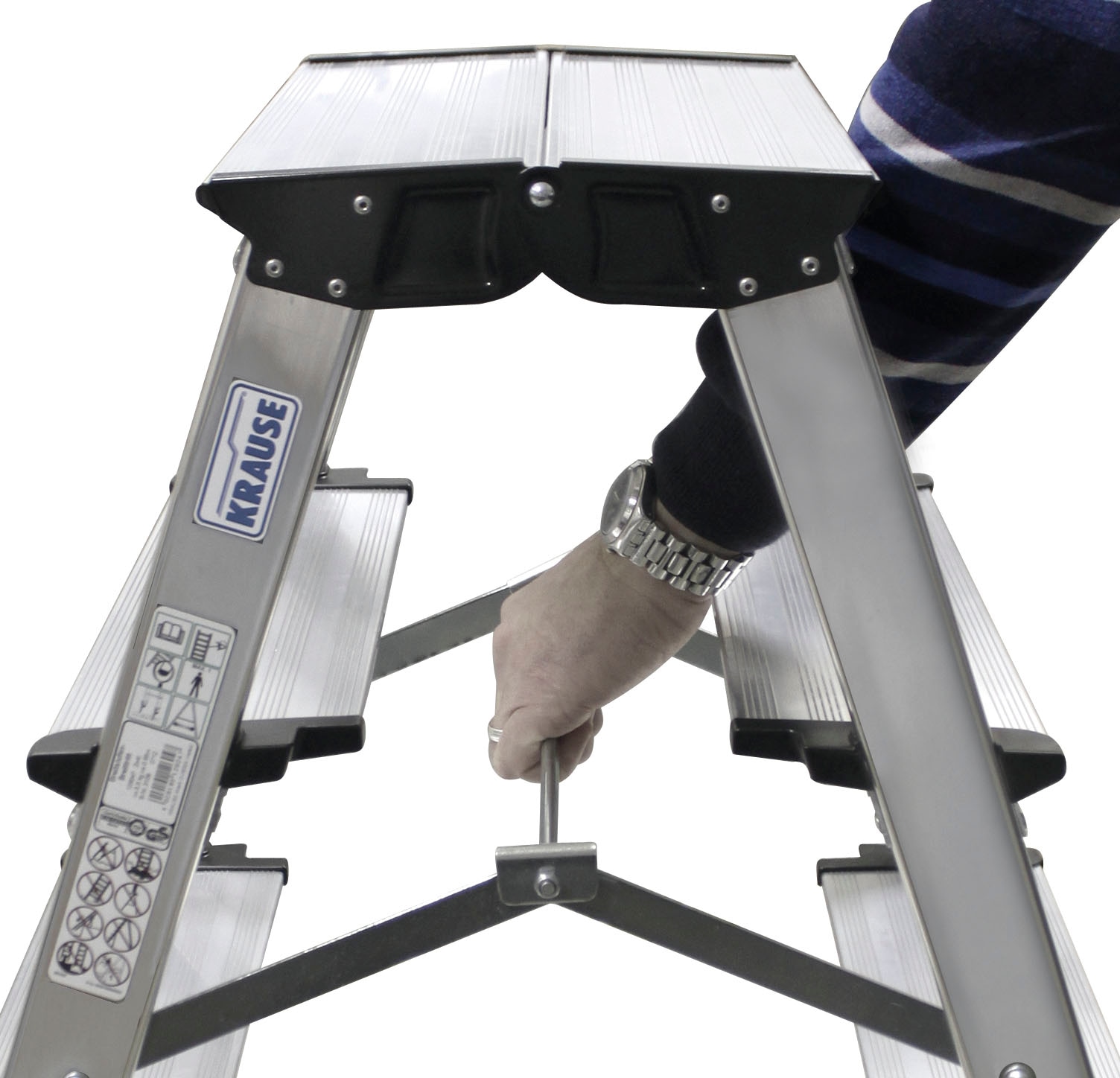 KRAUSE Klapptritt »Treppo«, Aluminium, 2x4 Stufen, Arbeitshöhe ca. 285 cm