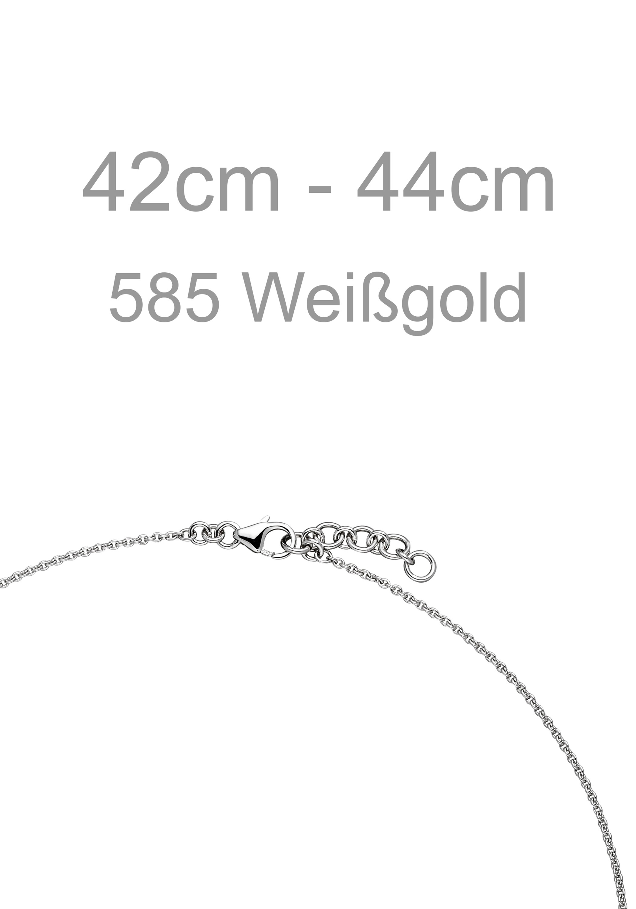 JOBO Collier »Kette mit 5 kleinen Anhängern« 585 Weißgold mit Peridot 44 cm