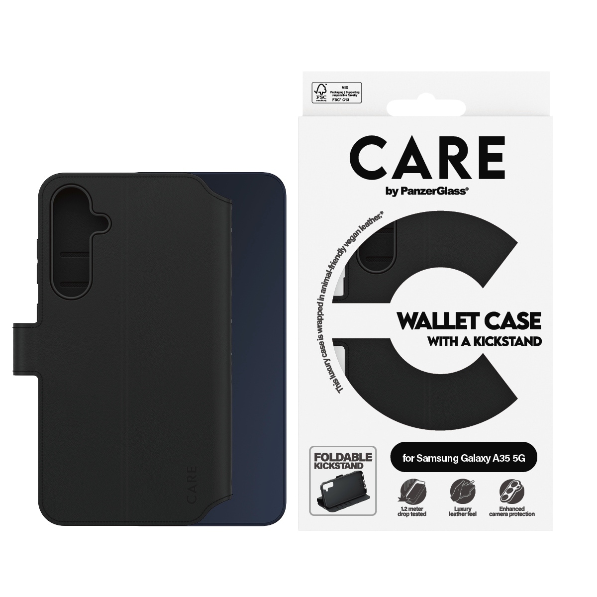 Handyhülle »Wallet Case with Kickstand für Samsung Galaxy A35 5G«, Backcover,...