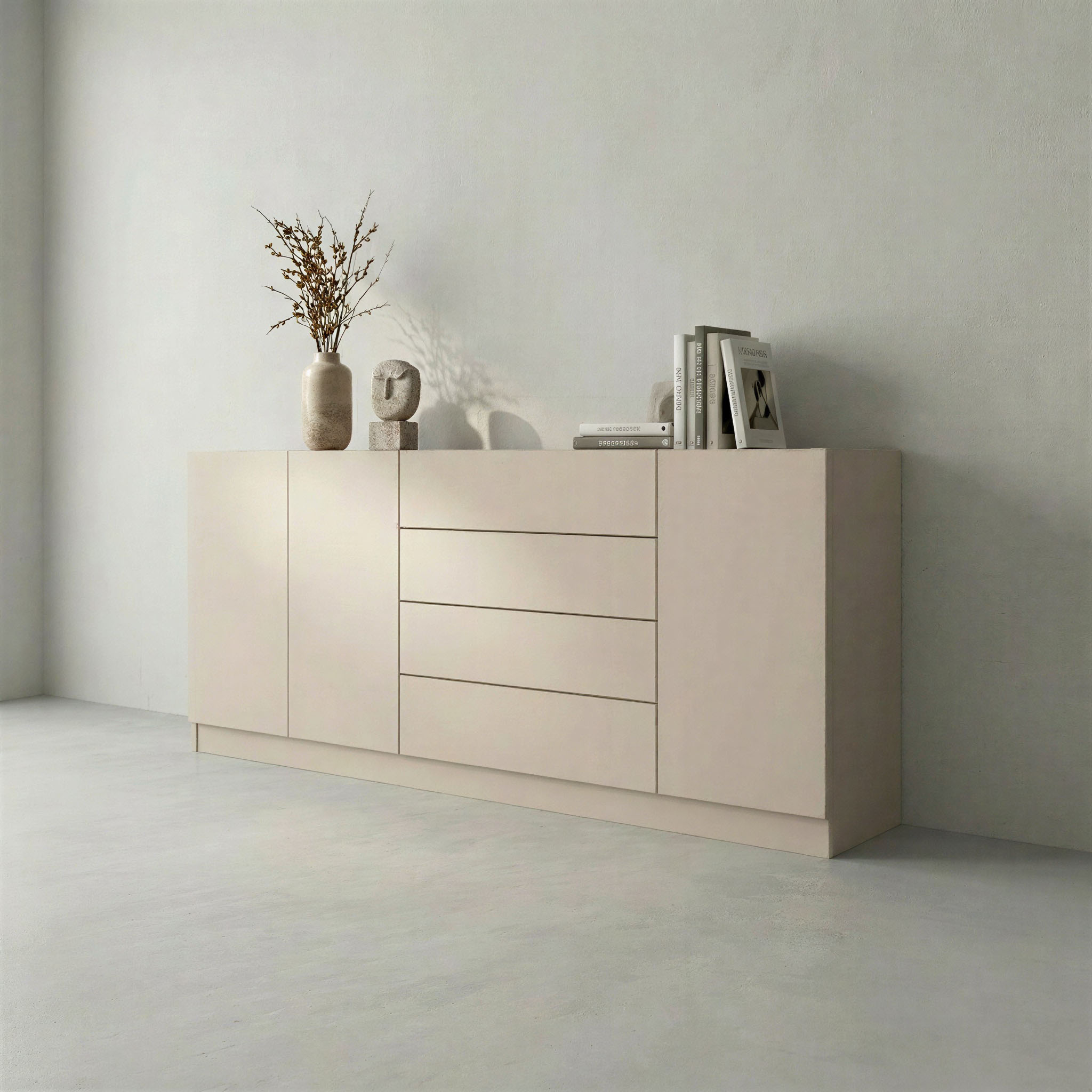 borchardt Möbel Sideboard "Vaasa, Kommode mit 3 Türen und 4 Schubkästen auf Kugelführungen" Sideboard Breite 190 cm, Höhe 79 cm, mit Push-to-open-Funktion