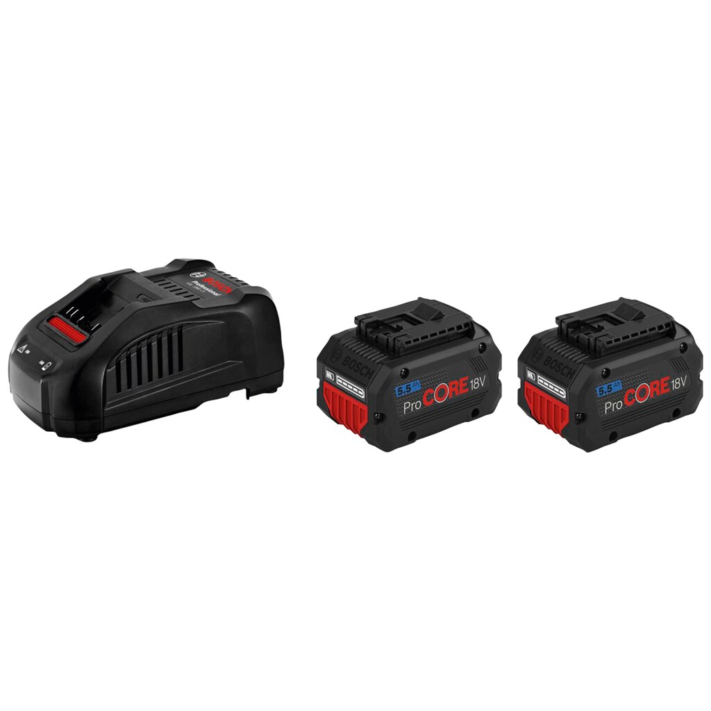 Bosch Professional Akku Starter-Set »2 x ProCORE 18 V 5.5 Ah + GAL 1880 CV Professional«