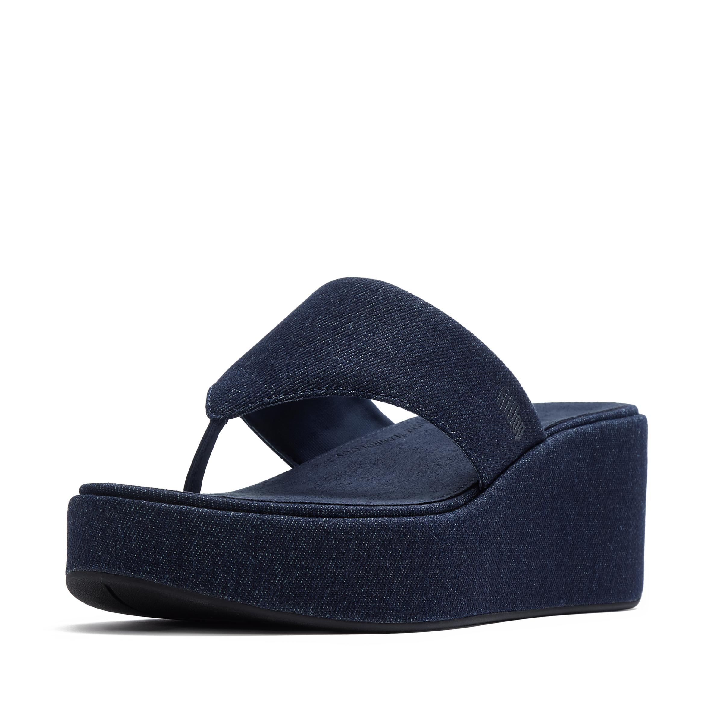Fitflop Dianette "Platfforms Denim Wedge Toe-Post Sandals" Plateau, Zehensteg, Sommerschuh Mit Weichem Zehensteg