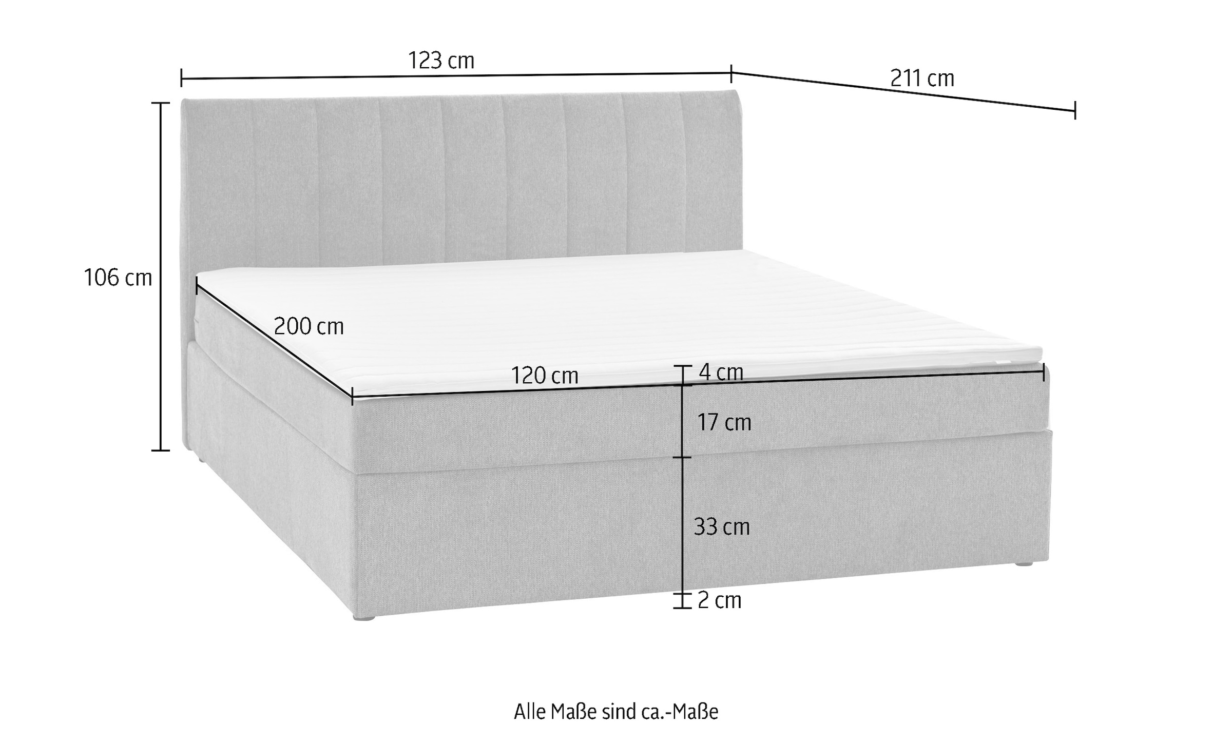 ATLANTIC home collection Boxbett Alva, wahlweise mit Matratze und Topper