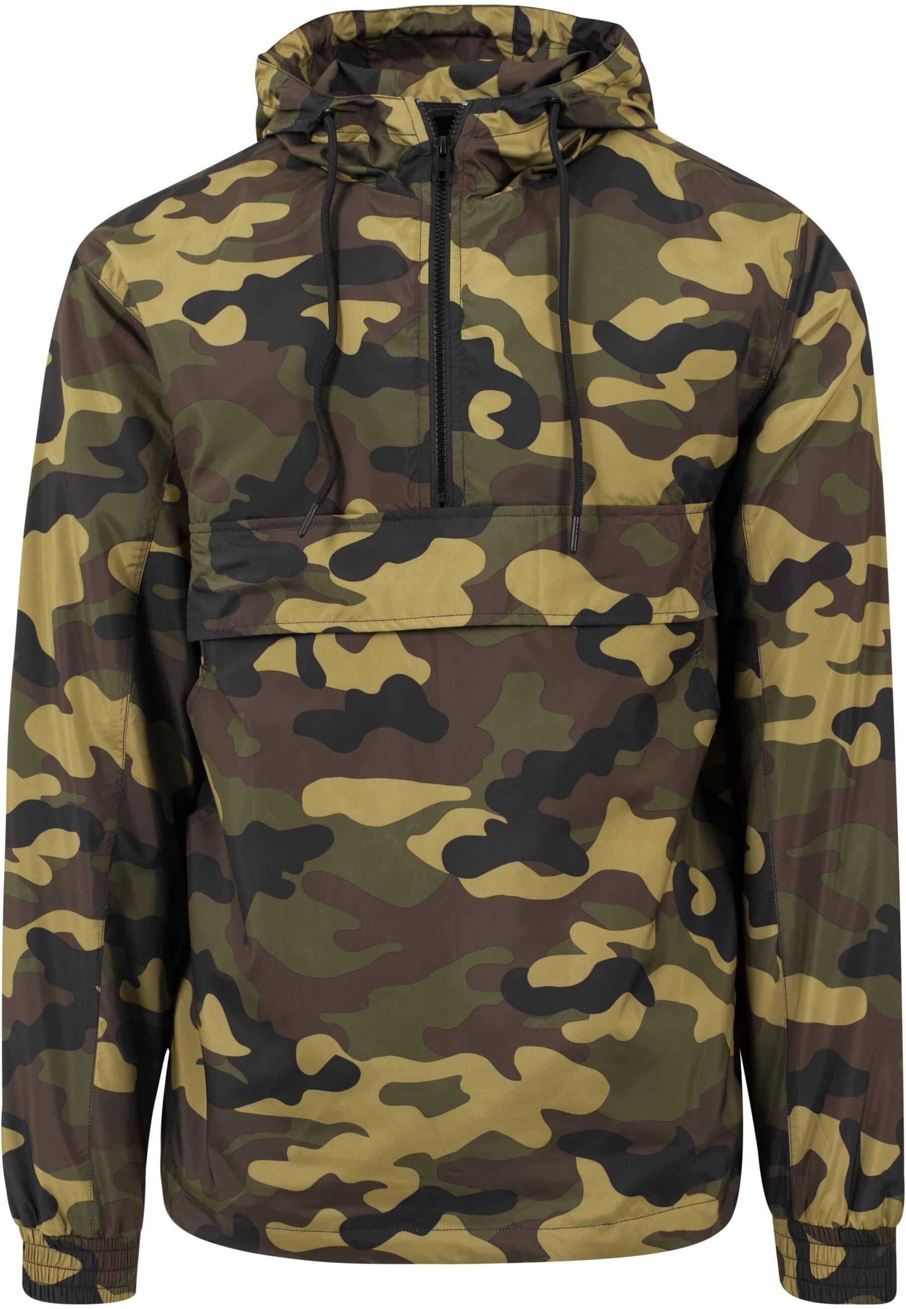 URBAN CLASSICS Anorak "Urban Classics Herren Camo Pull Over Windbreaker", (1 St.), mit Kapuze