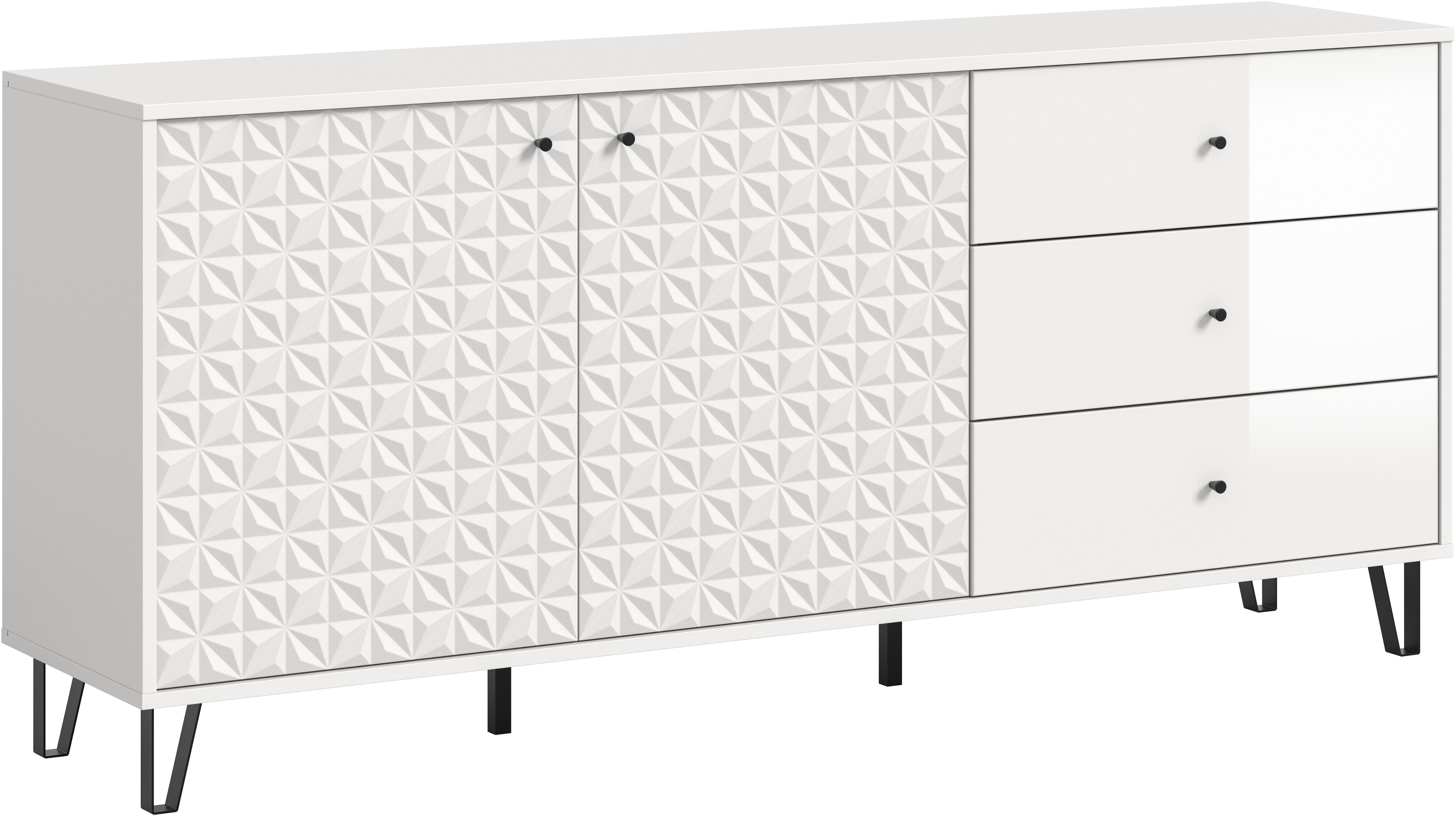 Home affaire Sideboard "VICENZA, Breite 169cm, 2 Türen, 2 Einlegeböden, 4 Fächer, 3 Schubkäste" Kommode, Schrank, Anrichte, Board, Wohnzimmerschrank