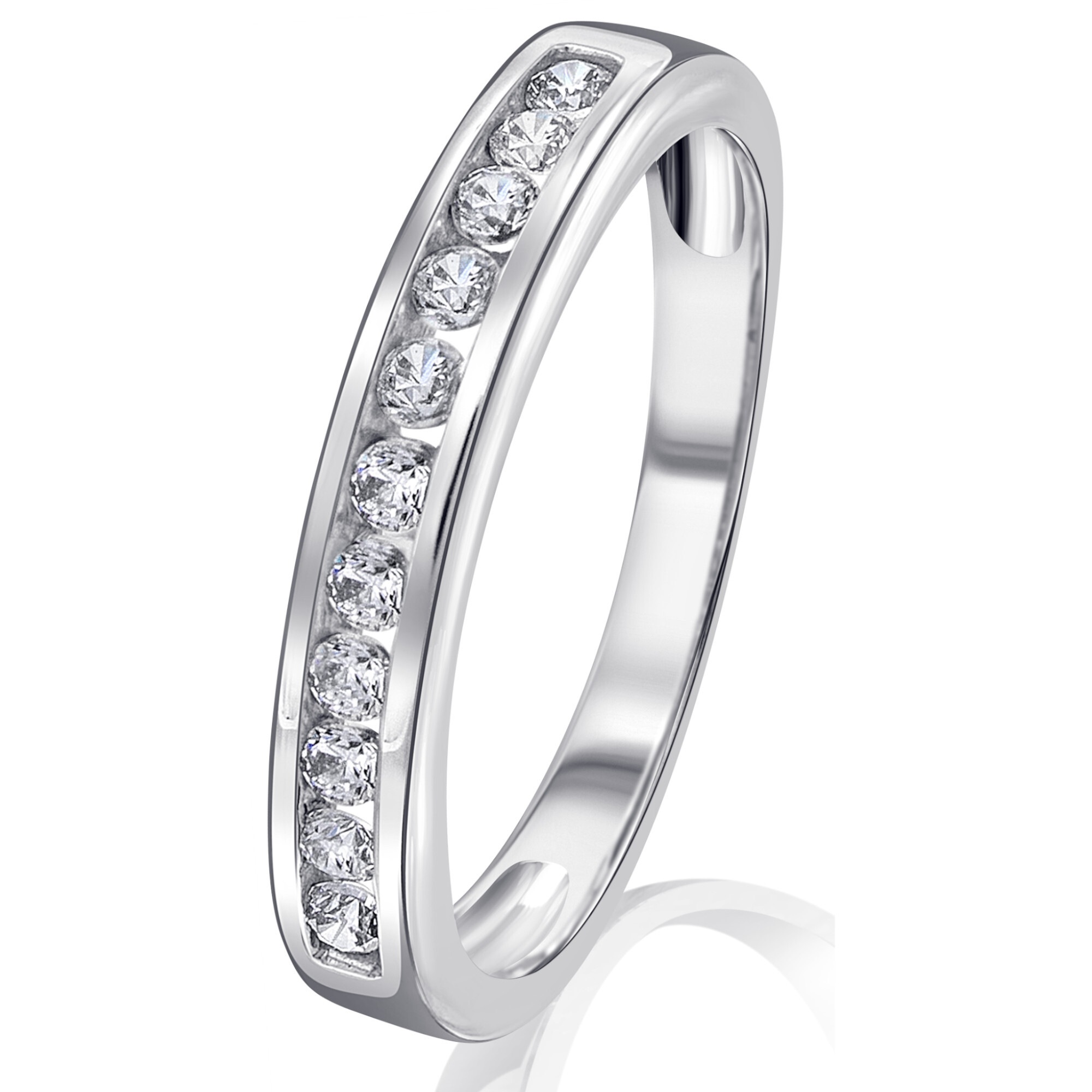 Goldring ONE ELEMENT "Zirkonia Ring aus 333 Weißgold" Gr. 56, silber, Fingerringe, Damen, 56,mit Zirkonia, Gold Weißgold 333, Gold, Weißgold 333, Goldring, Persönlicher Akzent – schlicht, modern, aussagekräftig