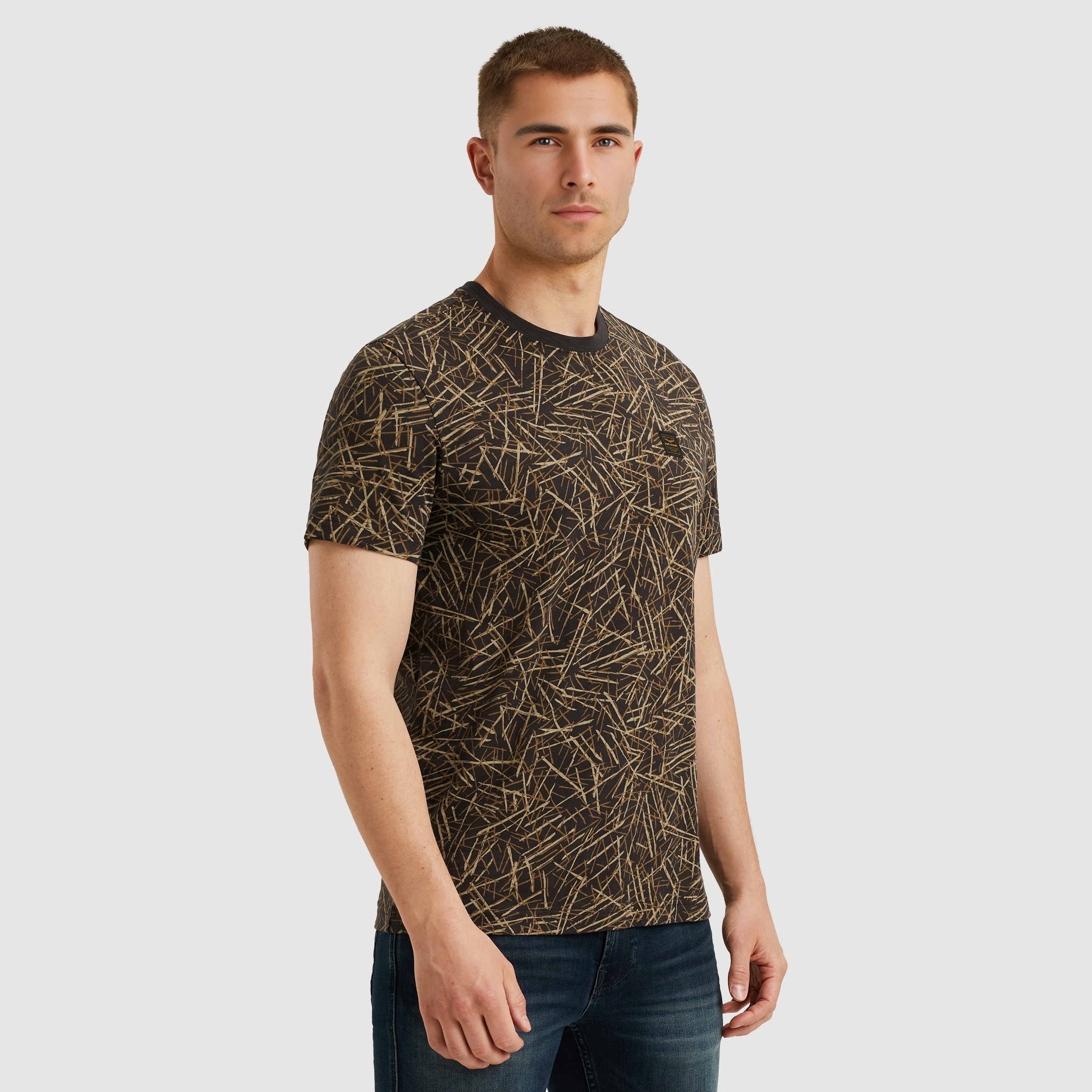 PME LEGEND T-Shirt "Short sleeve r-neck slub jersey aop" Allover-Druck mit günstig online kaufen