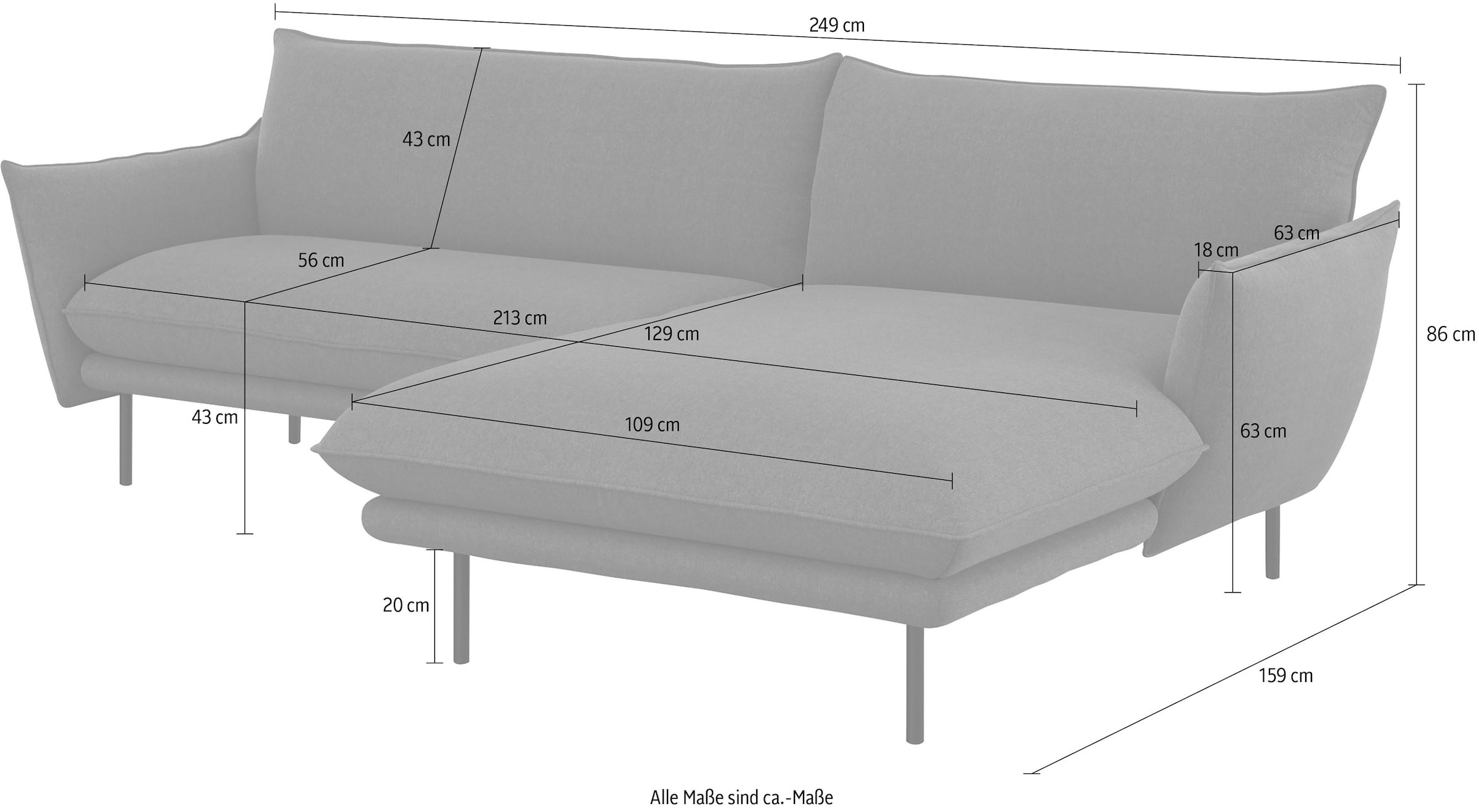 andas Ecksofa »Stine L-Form«, Besonderes Design durch Kissenoptik und Keder, by Morten Georgsen