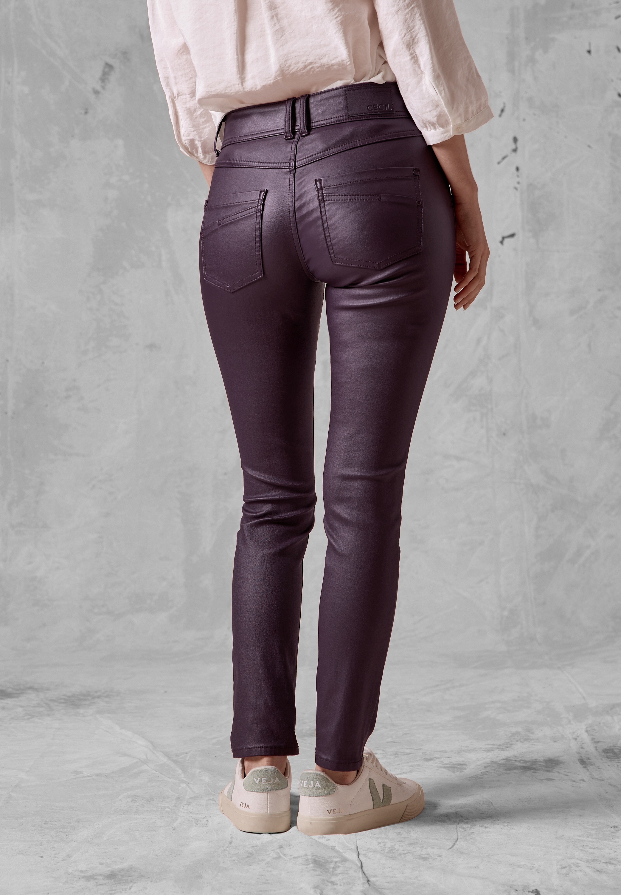 Cecil Lederimitathose Middle Waist günstig online kaufen