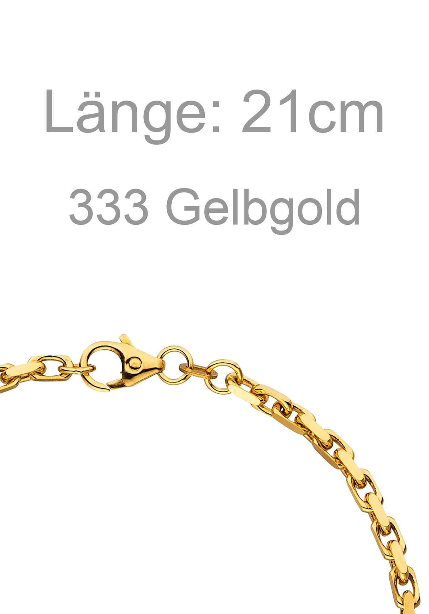 JOBO Goldarmband »Ankerarmband 3 mm« 333 Gold diamantiert 21 cm