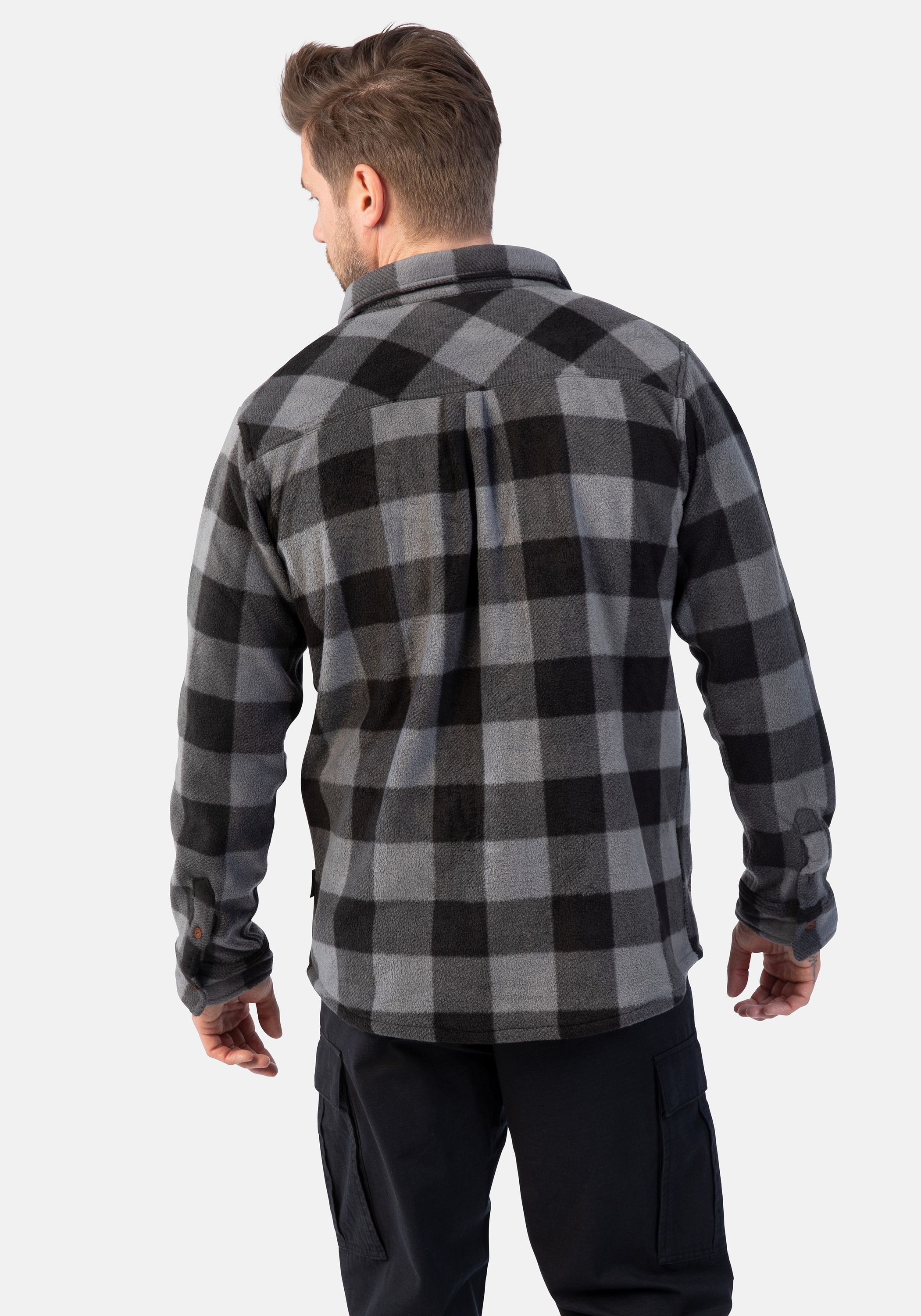 HERO by John Medoox Fleecehemd »Fleece Shirt checked Hero by John Medoox«, Regular Fit Casual Fleece für Herren