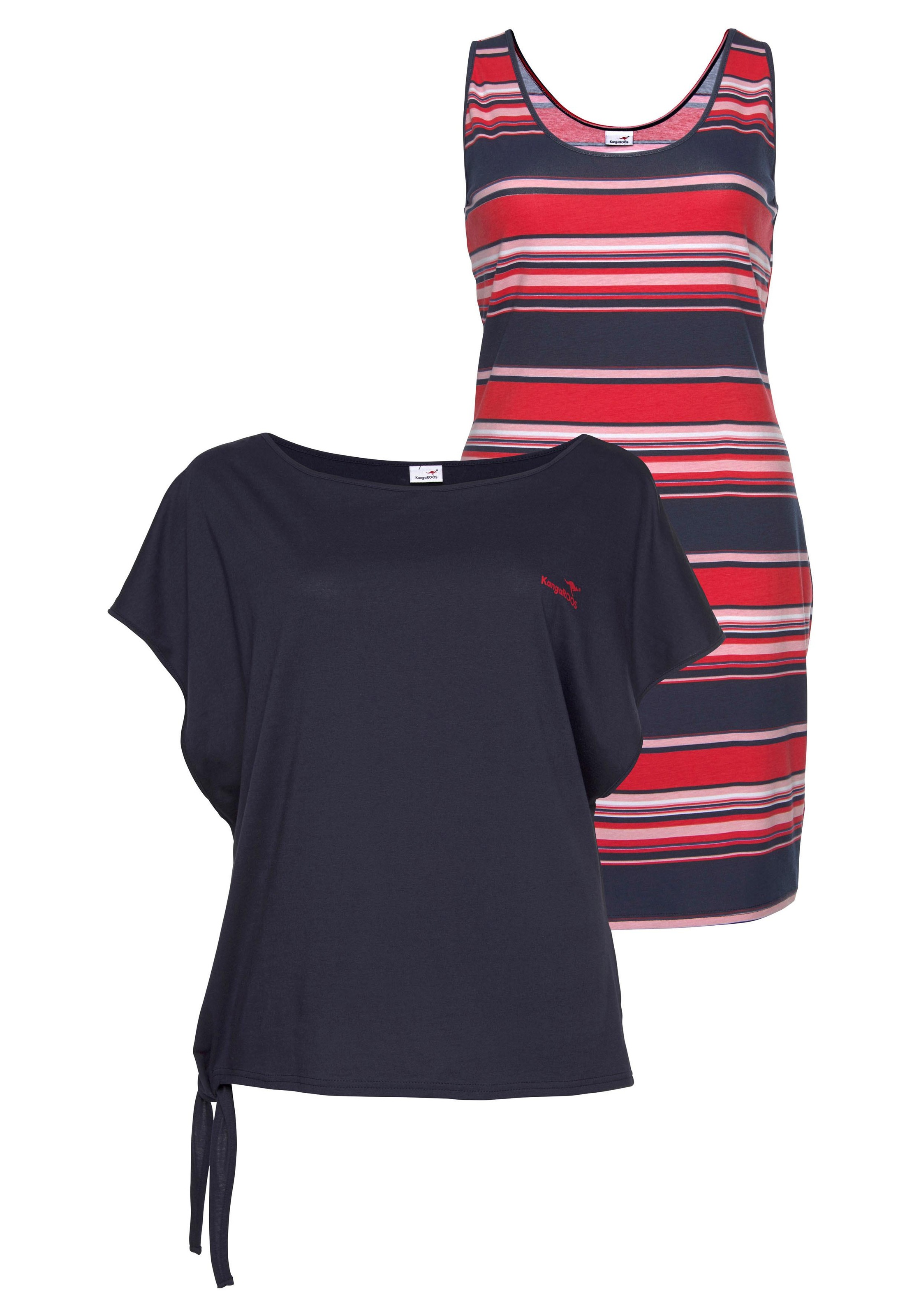 KangaROOS Jerseykleid Set, mit T-Shirt, 2 tlg. Mini-Länge, lässiger Stil, e günstig online kaufen