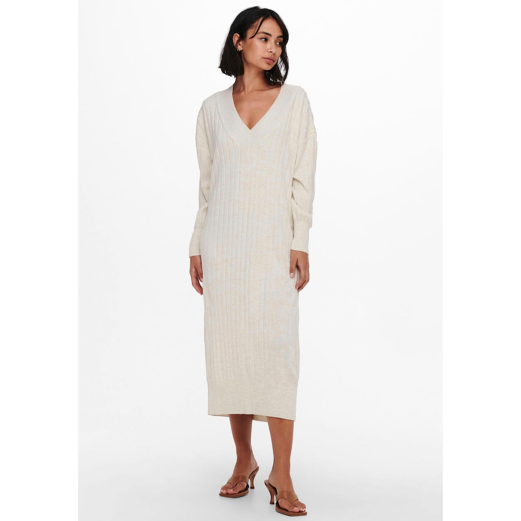 ONLY Strickkleid »ONLNEW TESSA L/S MIDI V DRESS«