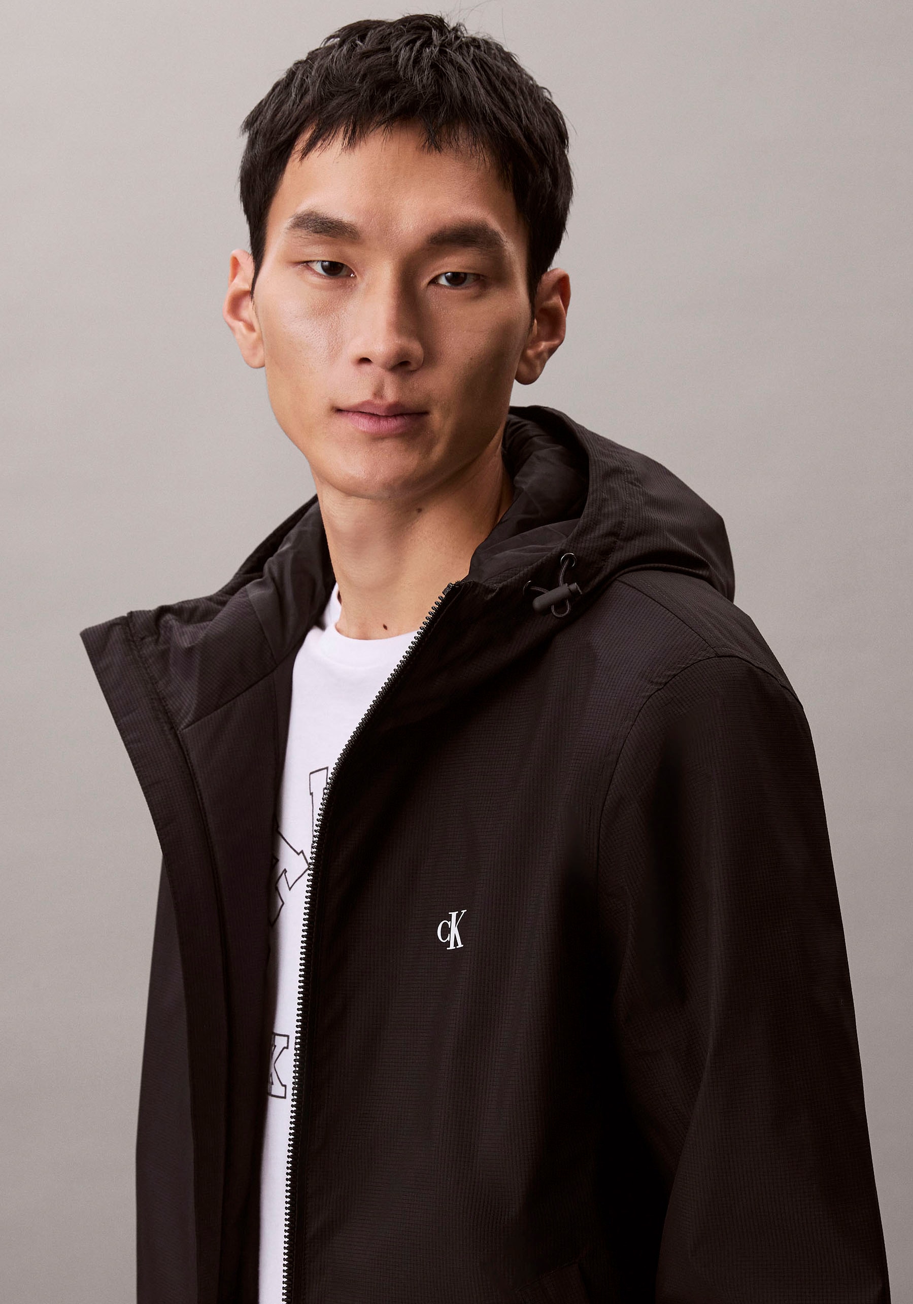 Calvin Klein Jeans Blouson mit Kapuze Regular Fit, verstellbare Kapuze
