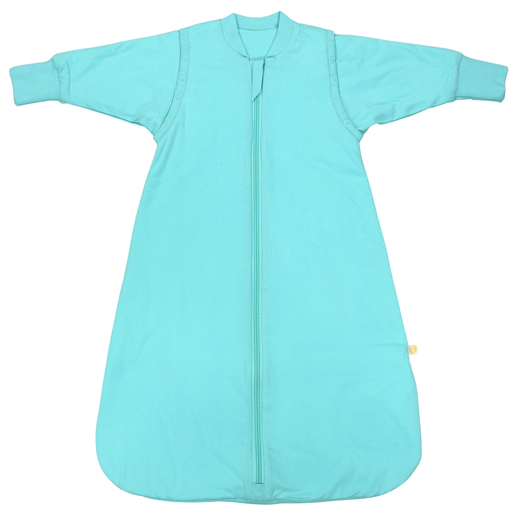 "Babyschlafsack SCHLUMMERSACK ""Schlafsack ohne Füßen 1.0 Tog"" Gr. 80, blau (aqua), Schlafsäcke, Baby, L: 80cm, Obermaterial: 100% Baumwolle CO.