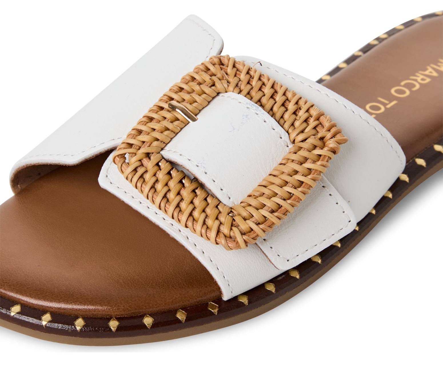 MARCO TOZZI Pantolette, Blockabsatz, Sommerschuh, Schlupfschuh mit Schnallen-Schmuckelement
