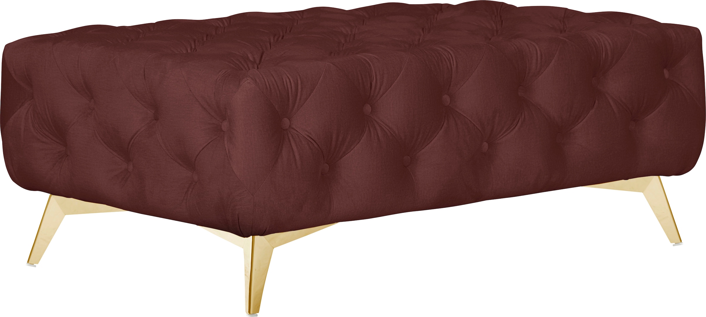 Leonique Polsterhocker »Amaury«, Chesterfield-Optik, Breite 120cm, Fußfarbe wählbar