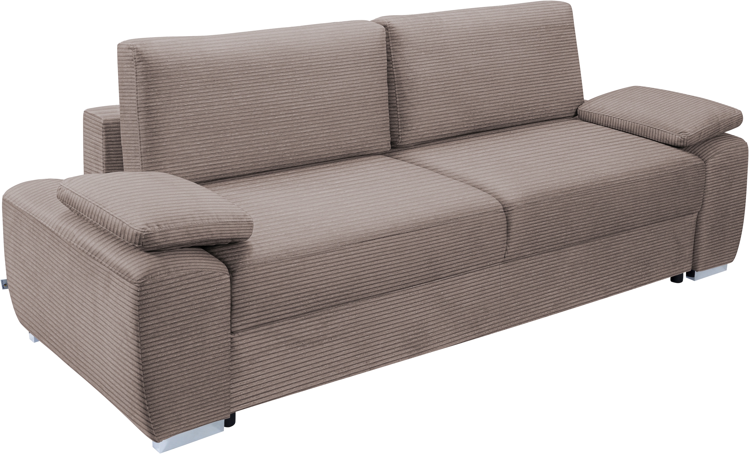exxpo - sofa fashion 3-Sitzer »SOLSBURY, bequem und komfortabel, Sofa, Schlafsofa«, inkl. Federkern-Polsterung, Bettfunktion und Stauraum, in Cord
