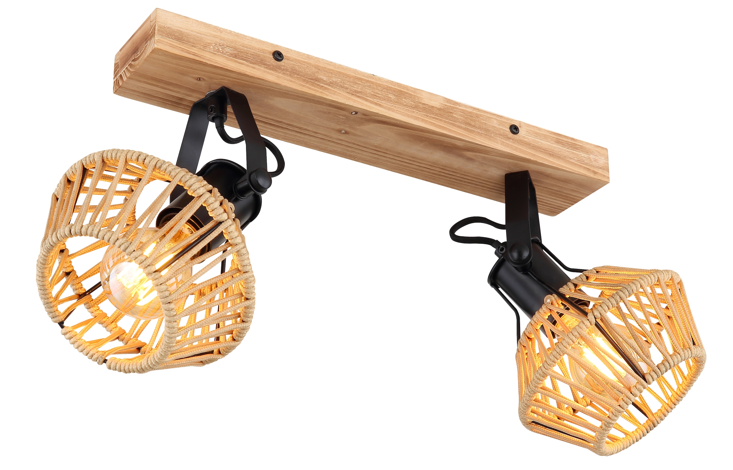 GLOBO LIGHTING Deckenstrahler »VALLI«, Leuchtmittel E27 | ohne Leuchtmittel, Deckenspot/braun/Hanf naturfarben/Flur/Wohnzimmer