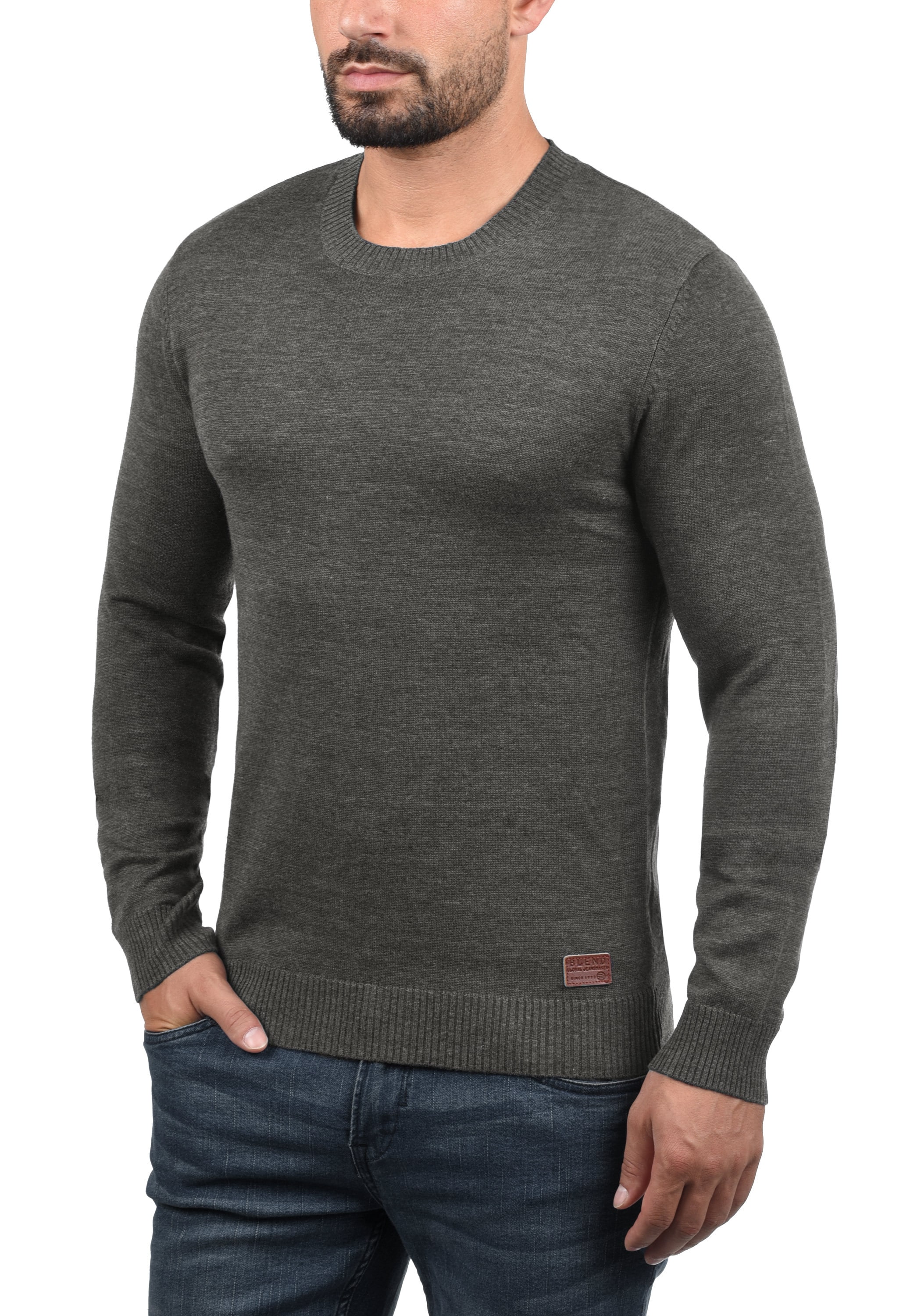 Blend Strickpullover "BHLars", Strickpullover mit aufgestickten Ellenbogenp günstig online kaufen