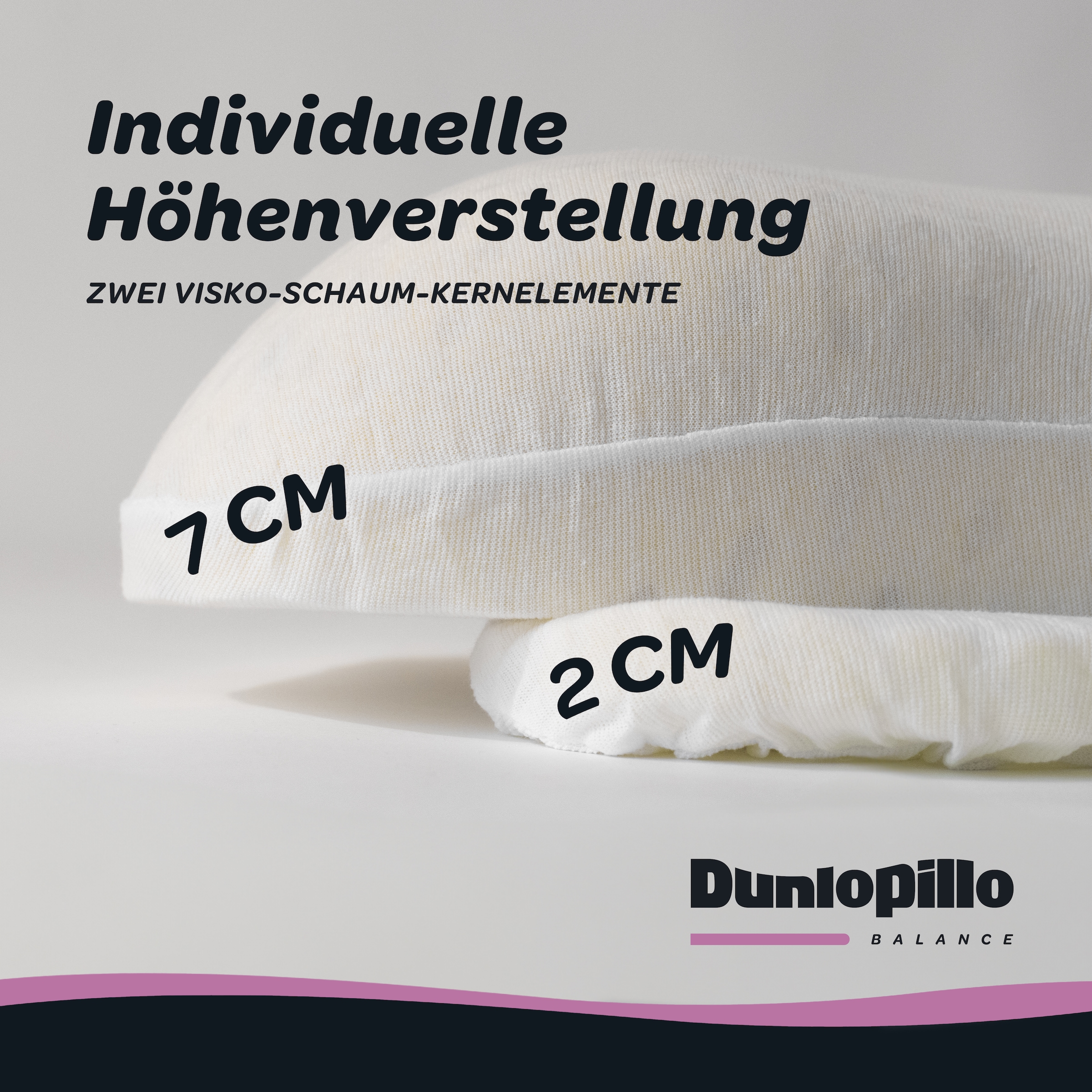 Dunlopillo Nackenstützkissen »Anti-Aging, NEUHEIT, Nackenstützkissen mit zwei Kernkomponenten« Füllung: Viskoschaum 1 Stk. tlg. in Größe 38 x 53 x 9 cm, für variable Höhenanpassung 7 oder 9 cm